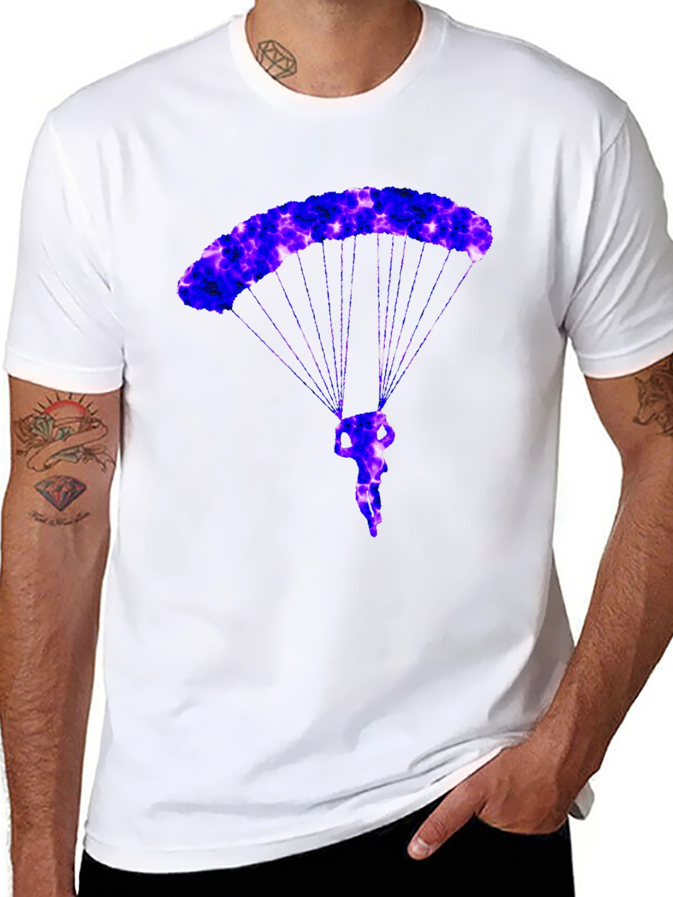 Parachute T-Shirt - Black Novelty Graphic Tee