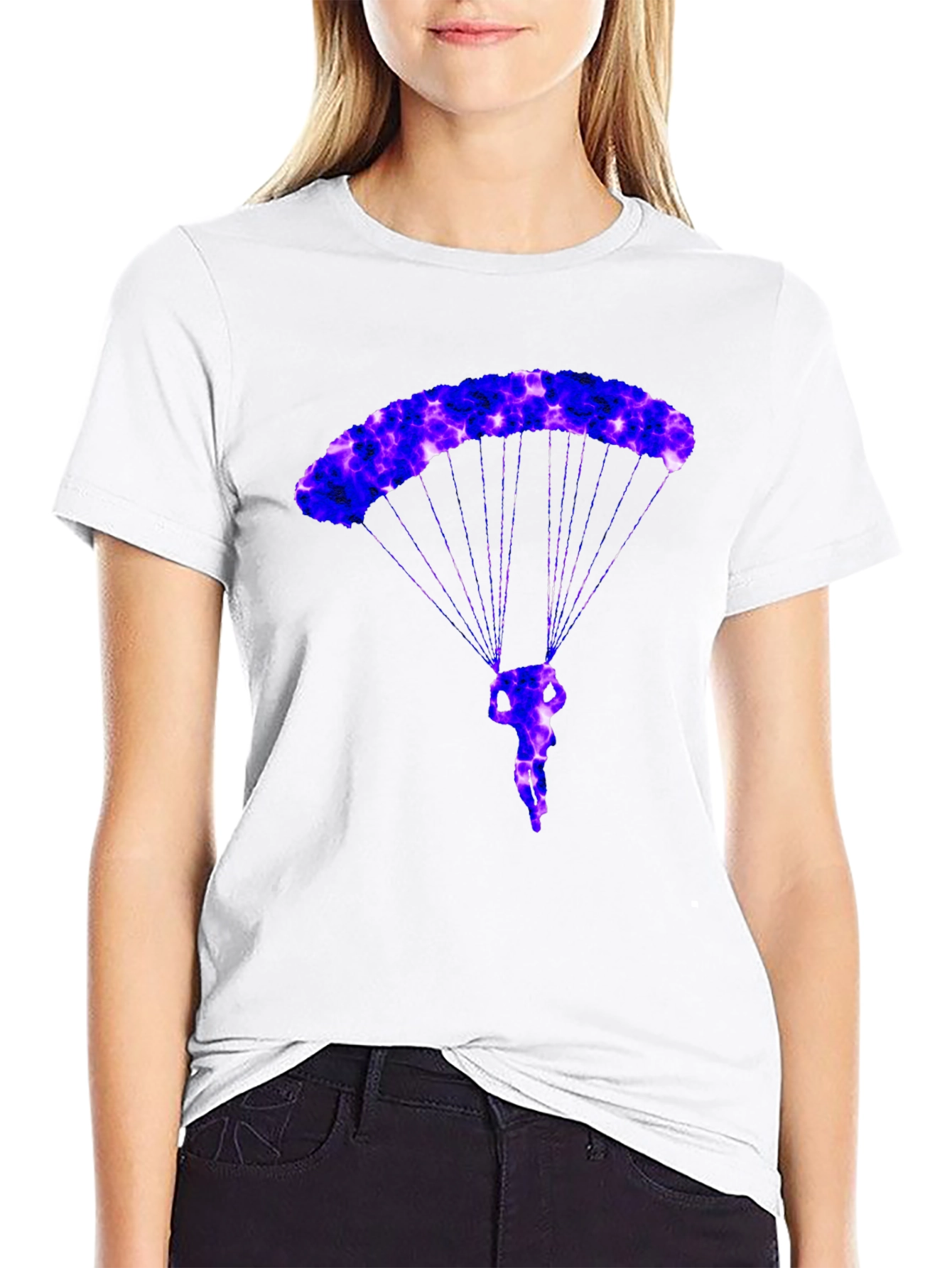 Parachute T-Shirt - Black Novelty Graphic Tee