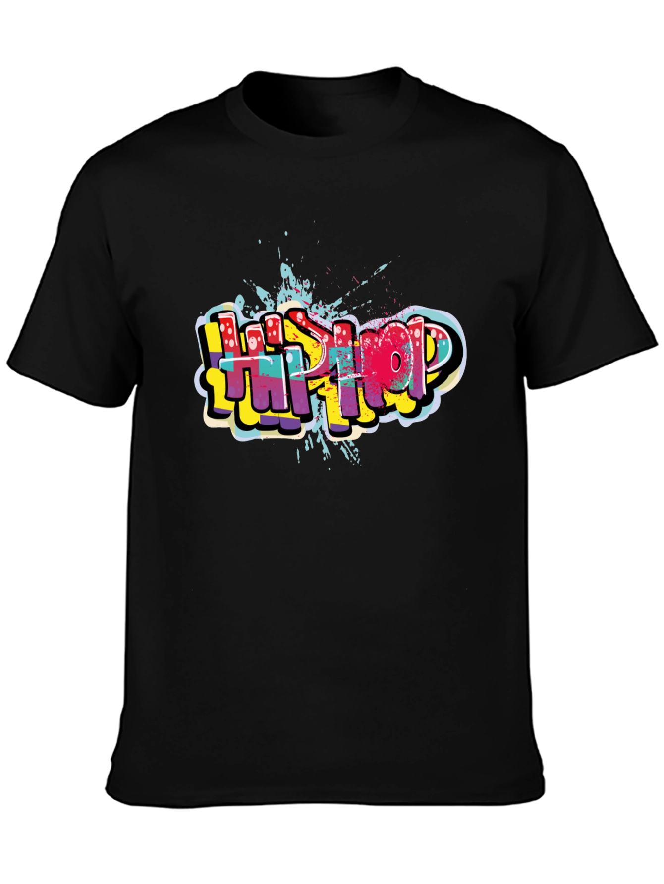 Hip Hop Graffiti Style Black T-Shirt