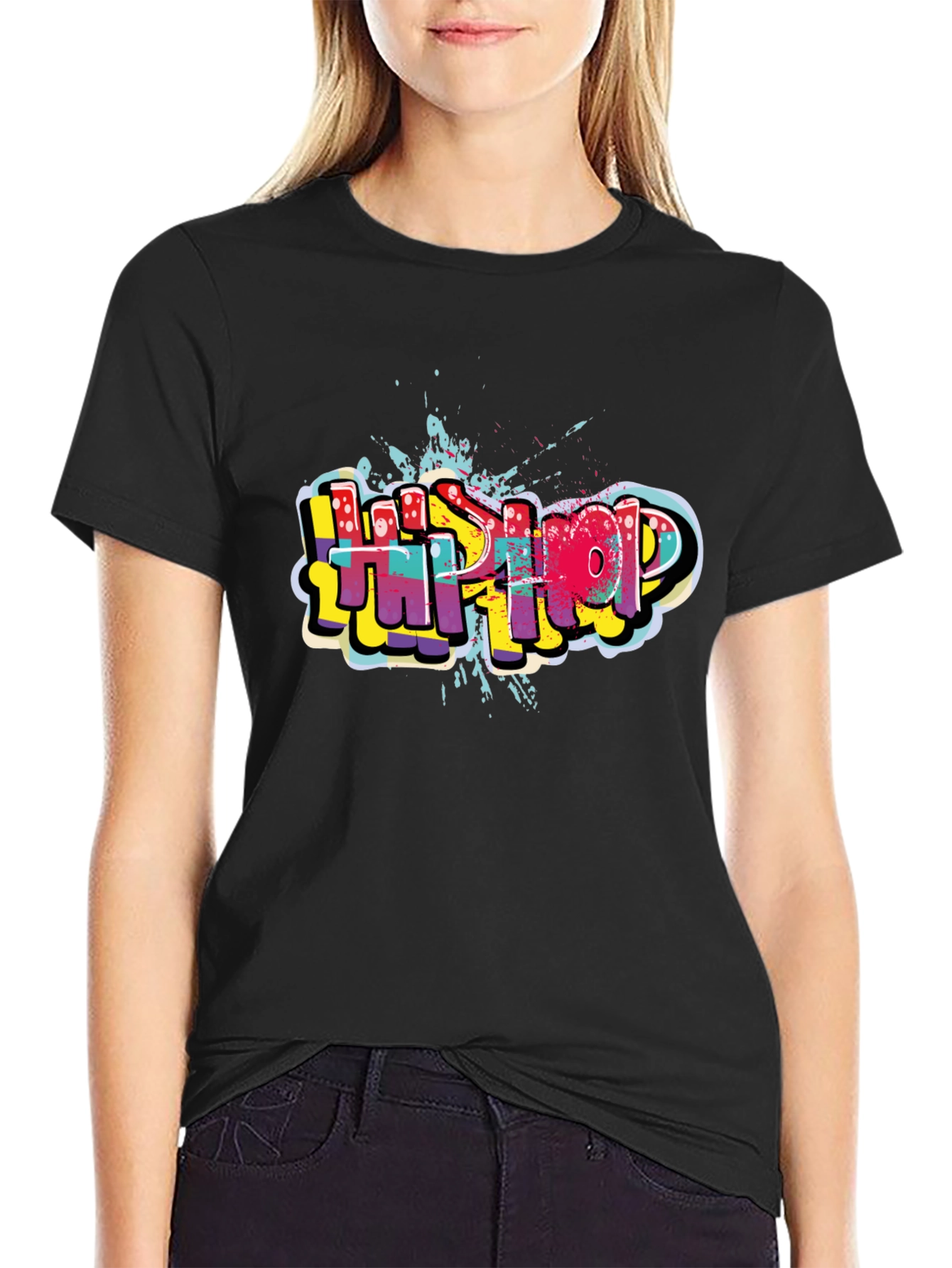 Hip Hop Graffiti Style Black T-Shirt