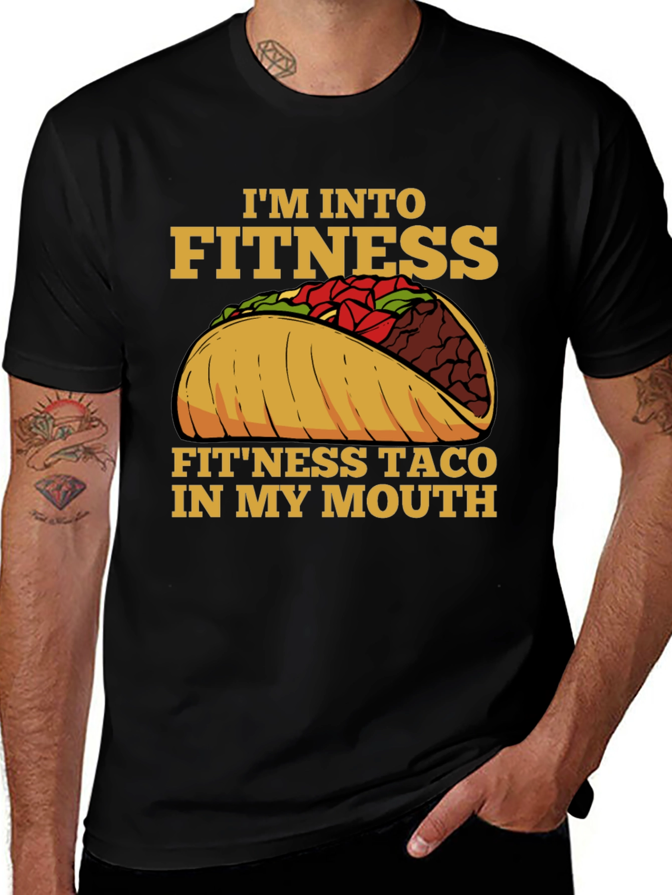 Fitness Taco Graphic Tee - Funny Workout Shirt