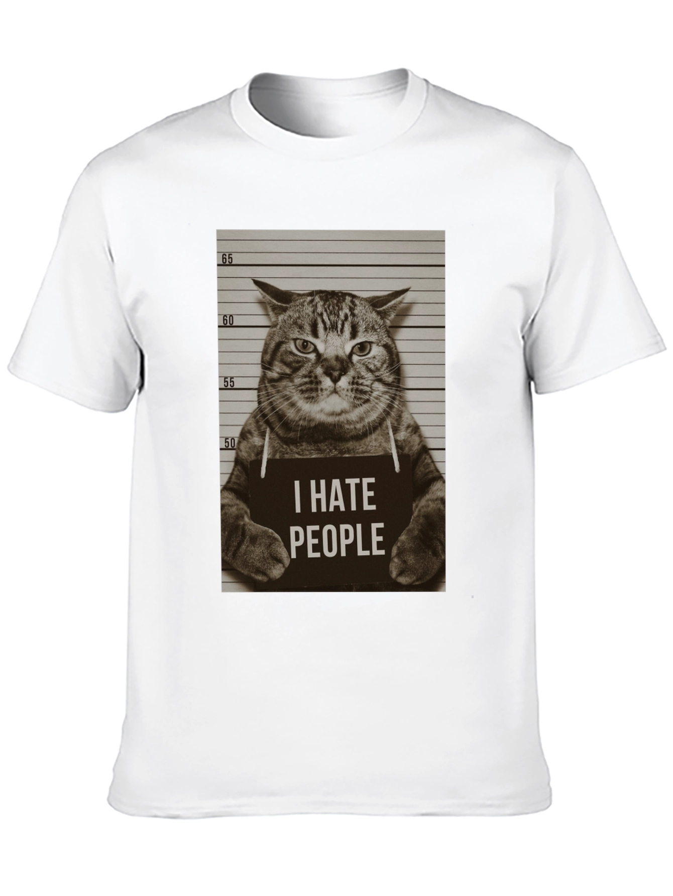 I Hate People Cat Mugshot T-Shirt