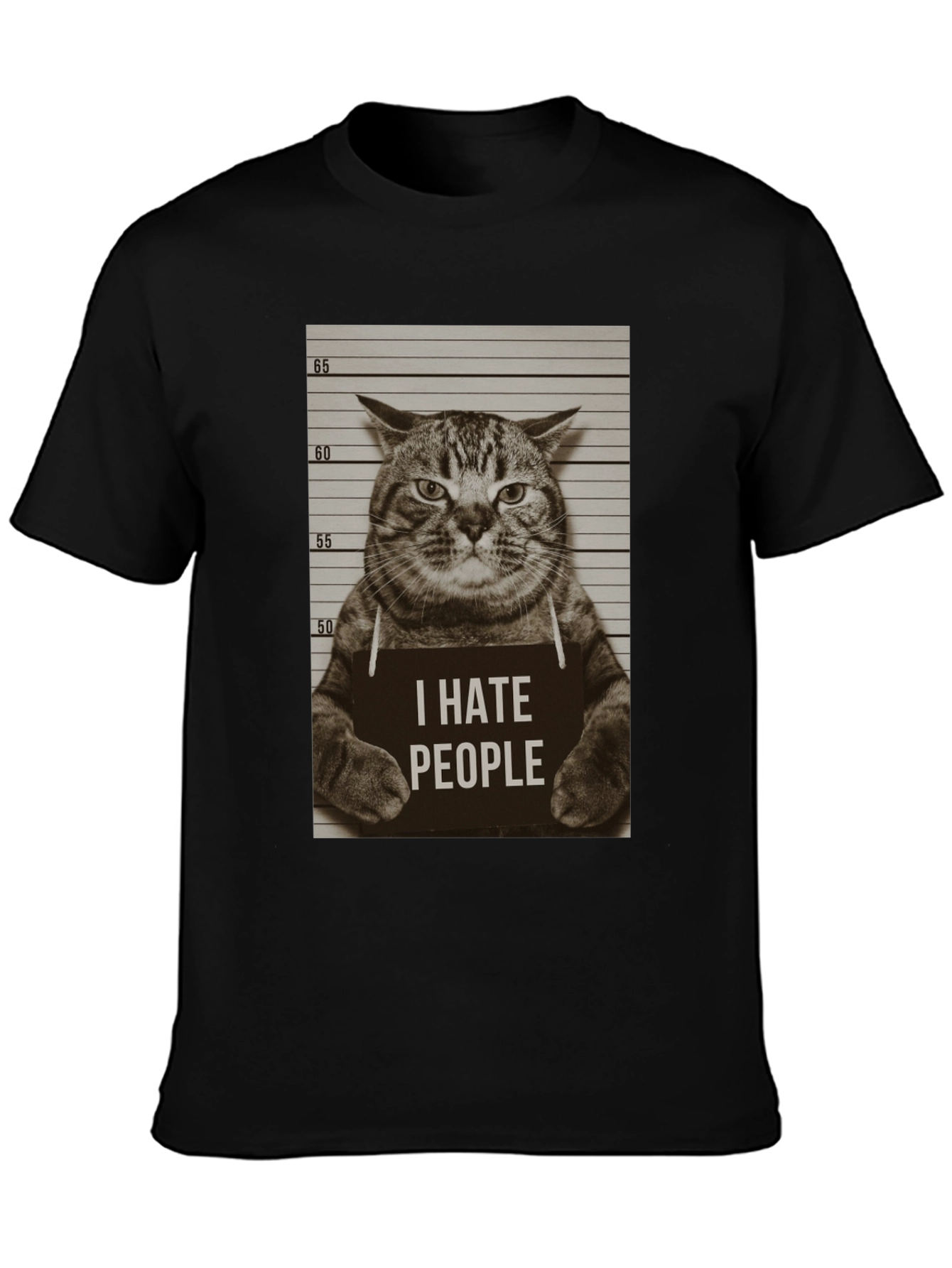 I Hate People Cat Mugshot T-Shirt