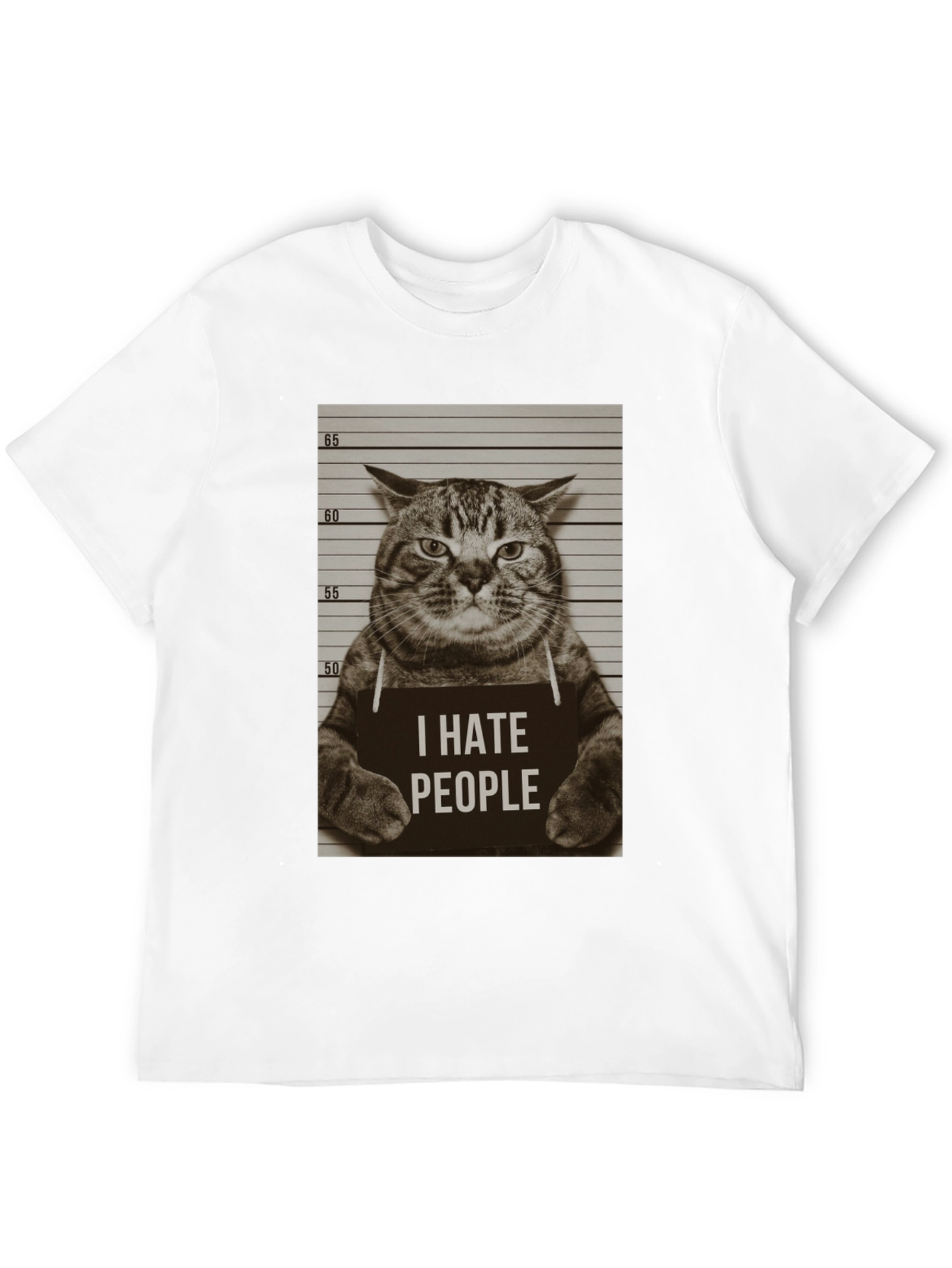 I Hate People Cat Mugshot T-Shirt