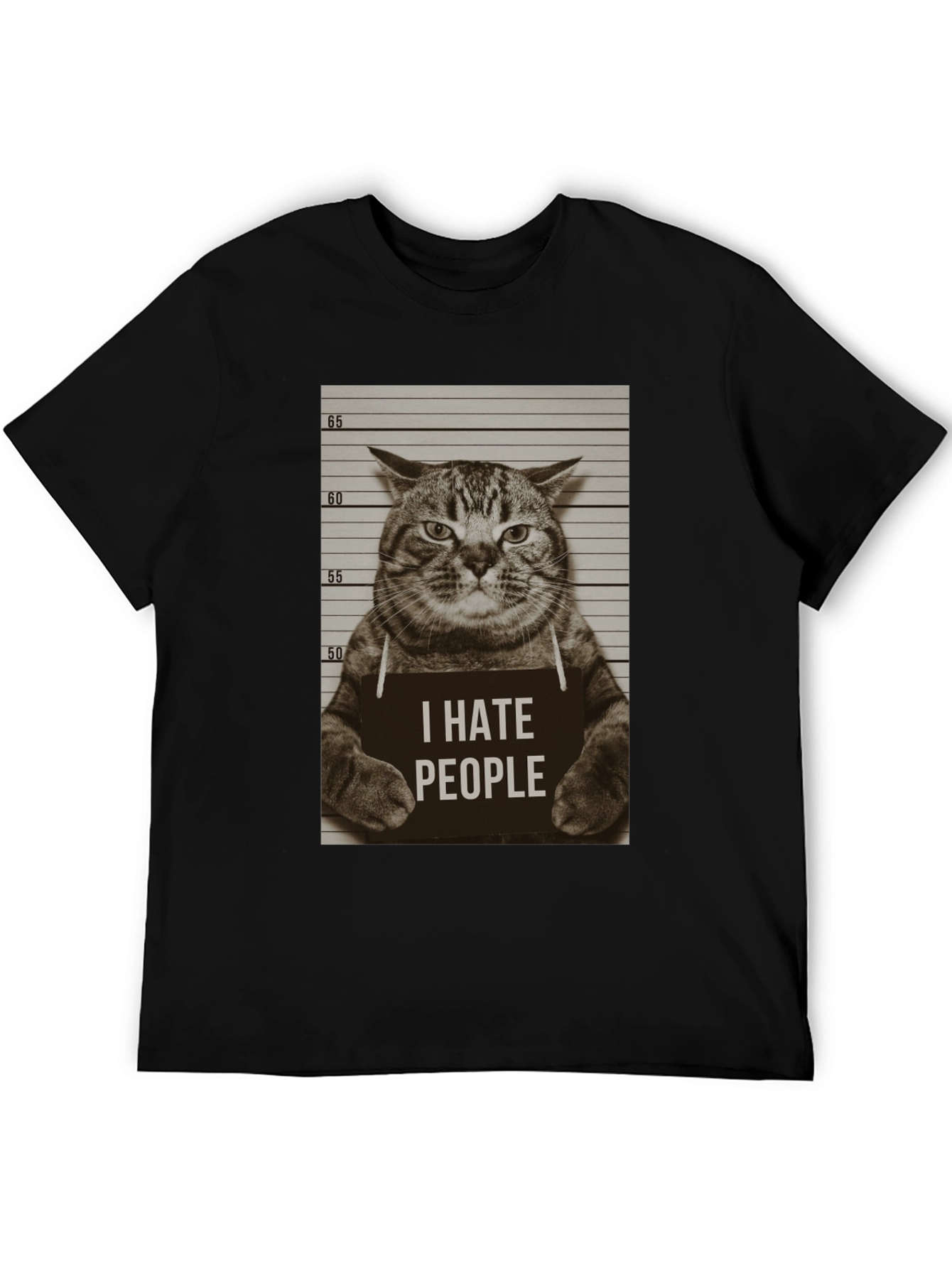 I Hate People Cat Mugshot T-Shirt