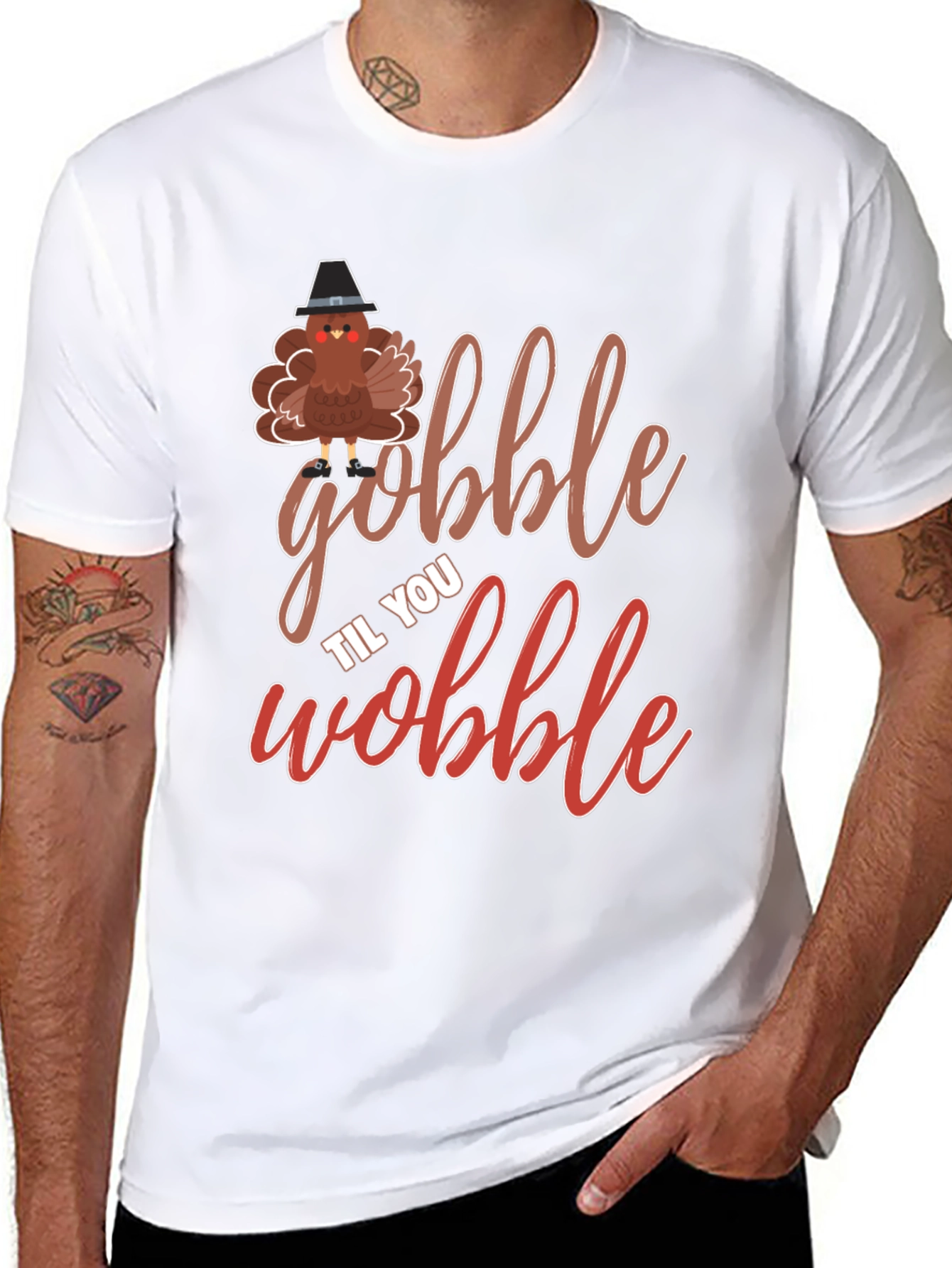 Gobble Til You Wobble Thanksgiving T-Shirt