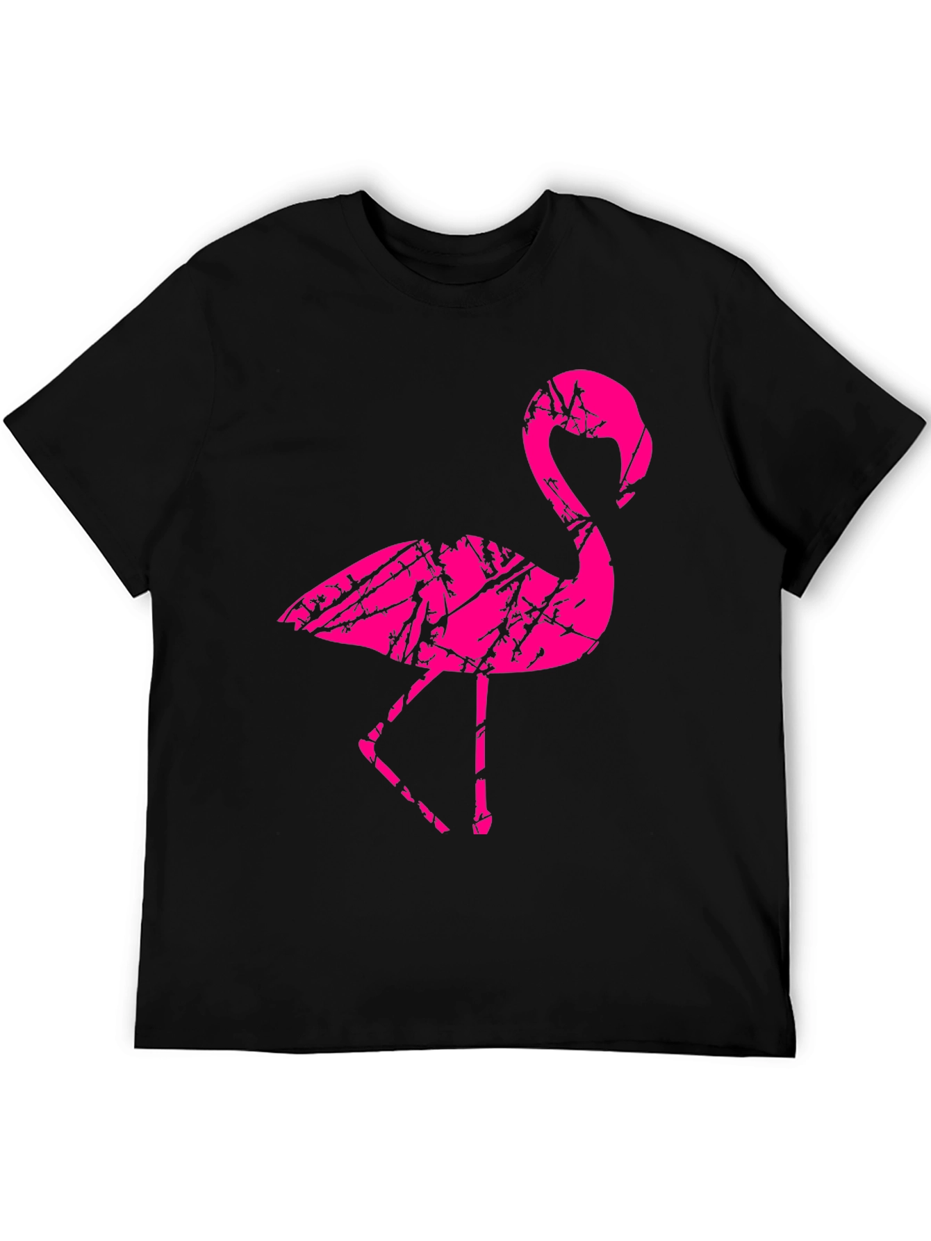 Mens Black Flamingo Graphic T-Shirt