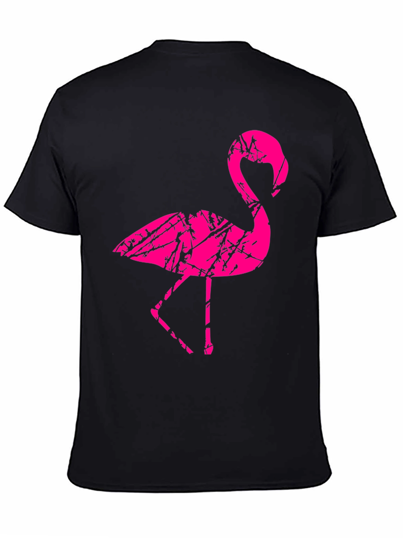 Mens Black Flamingo Graphic T-Shirt
