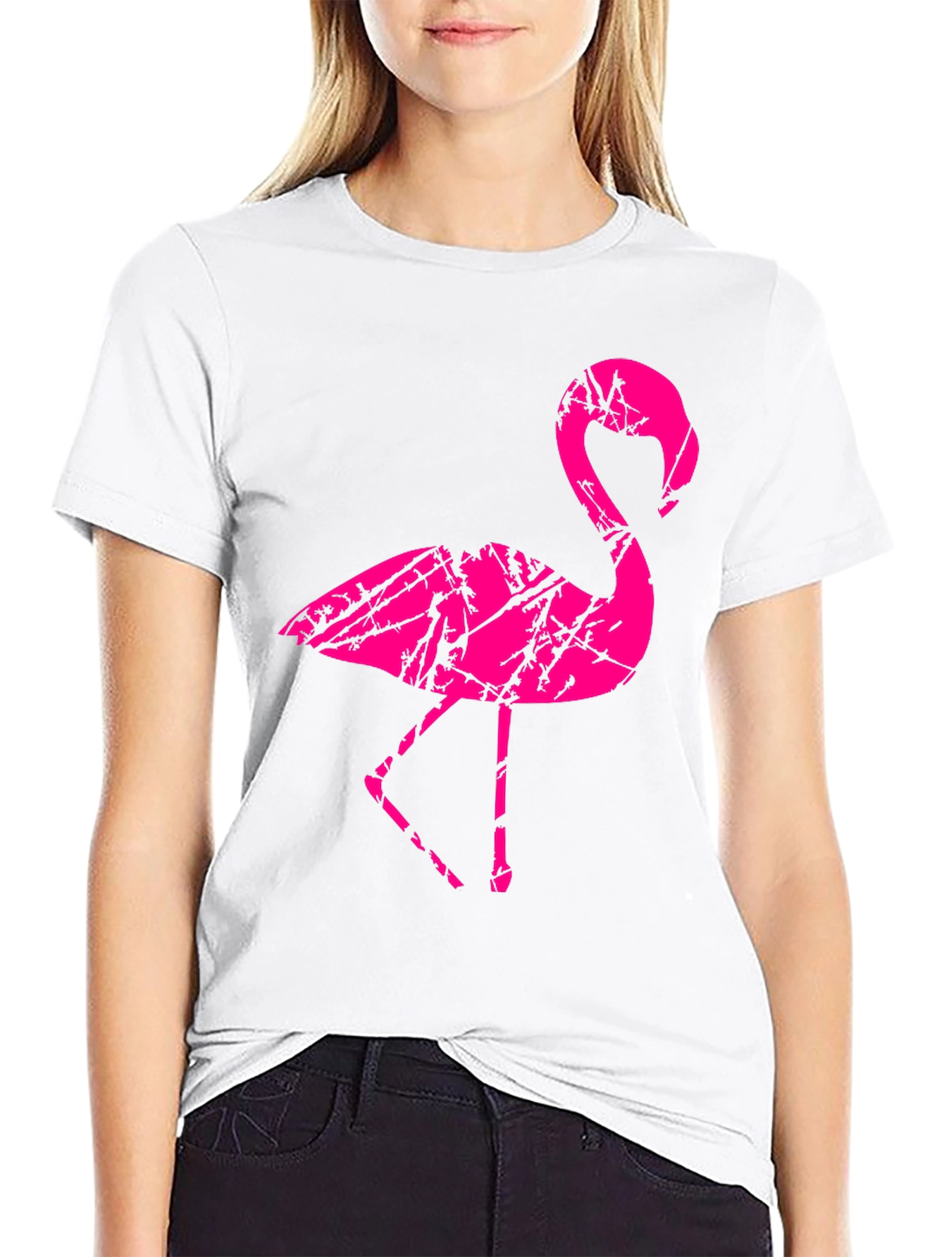 Mens Black Flamingo Graphic T-Shirt