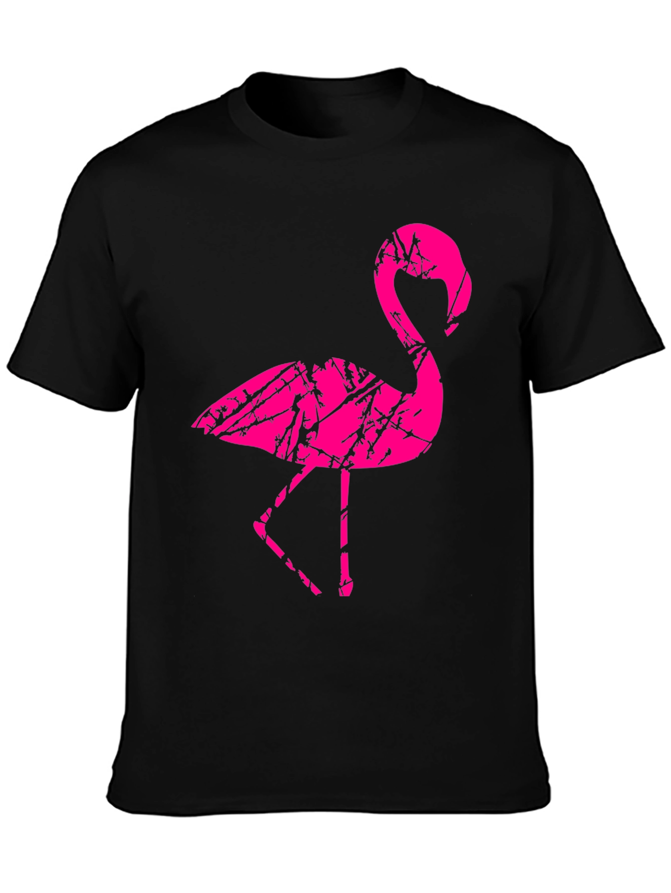 Mens Black Flamingo Graphic T-Shirt