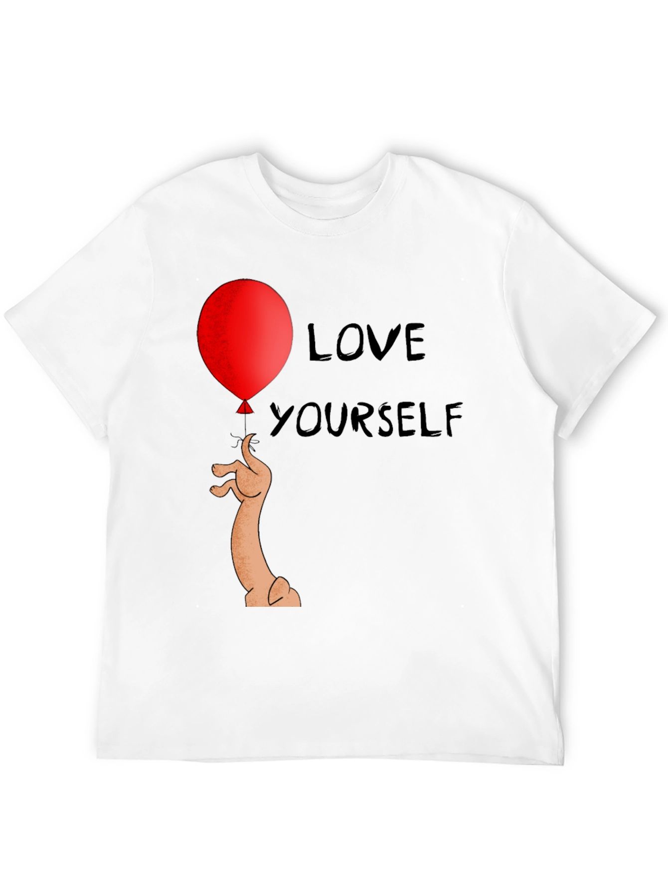 Love Yourself Black T-Shirt Balloon Dog Graphic Tee