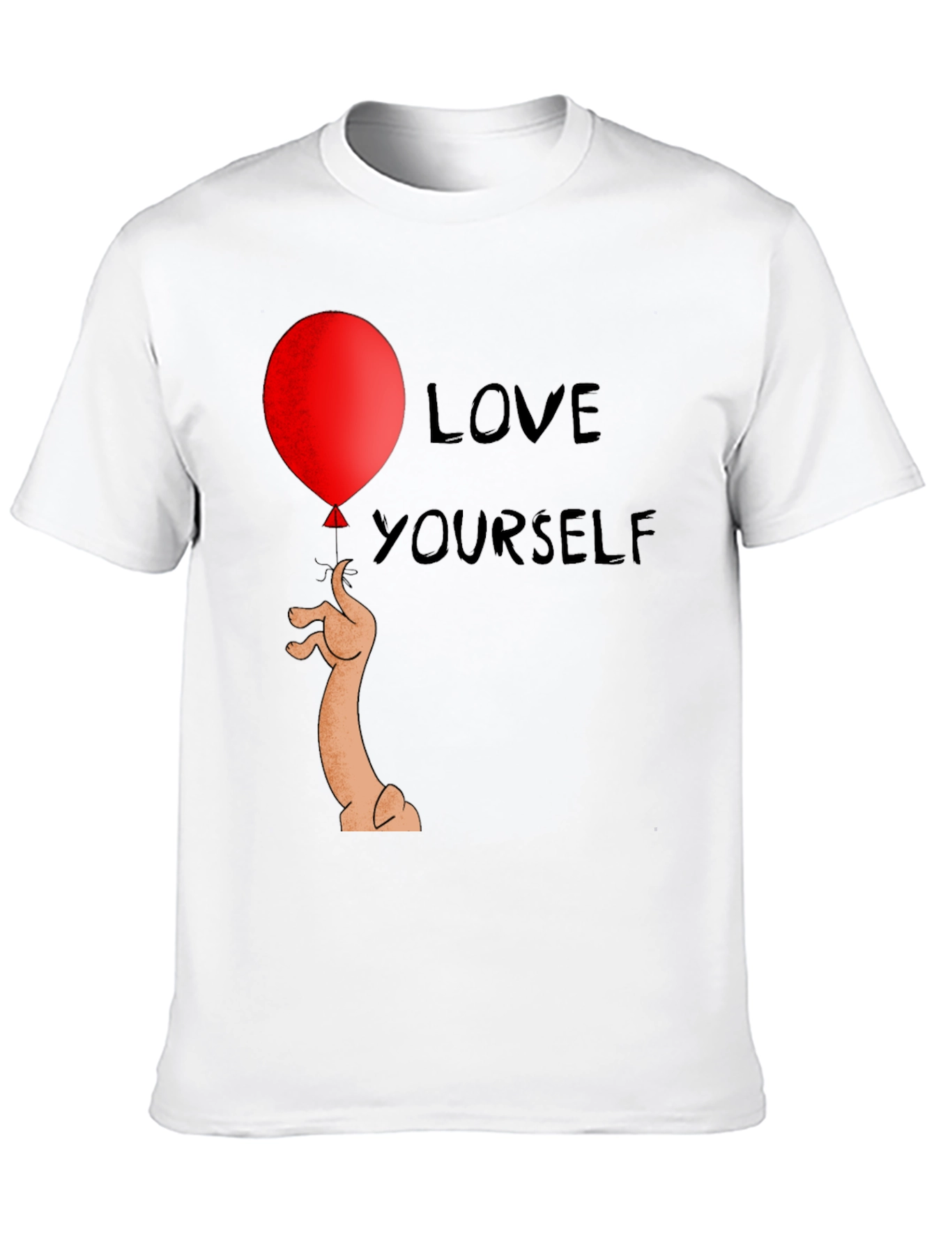 Love Yourself Black T-Shirt Balloon Dog Graphic Tee
