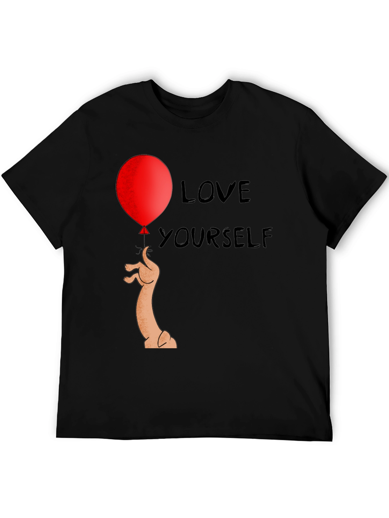 Love Yourself Black T-Shirt Balloon Dog Graphic Tee