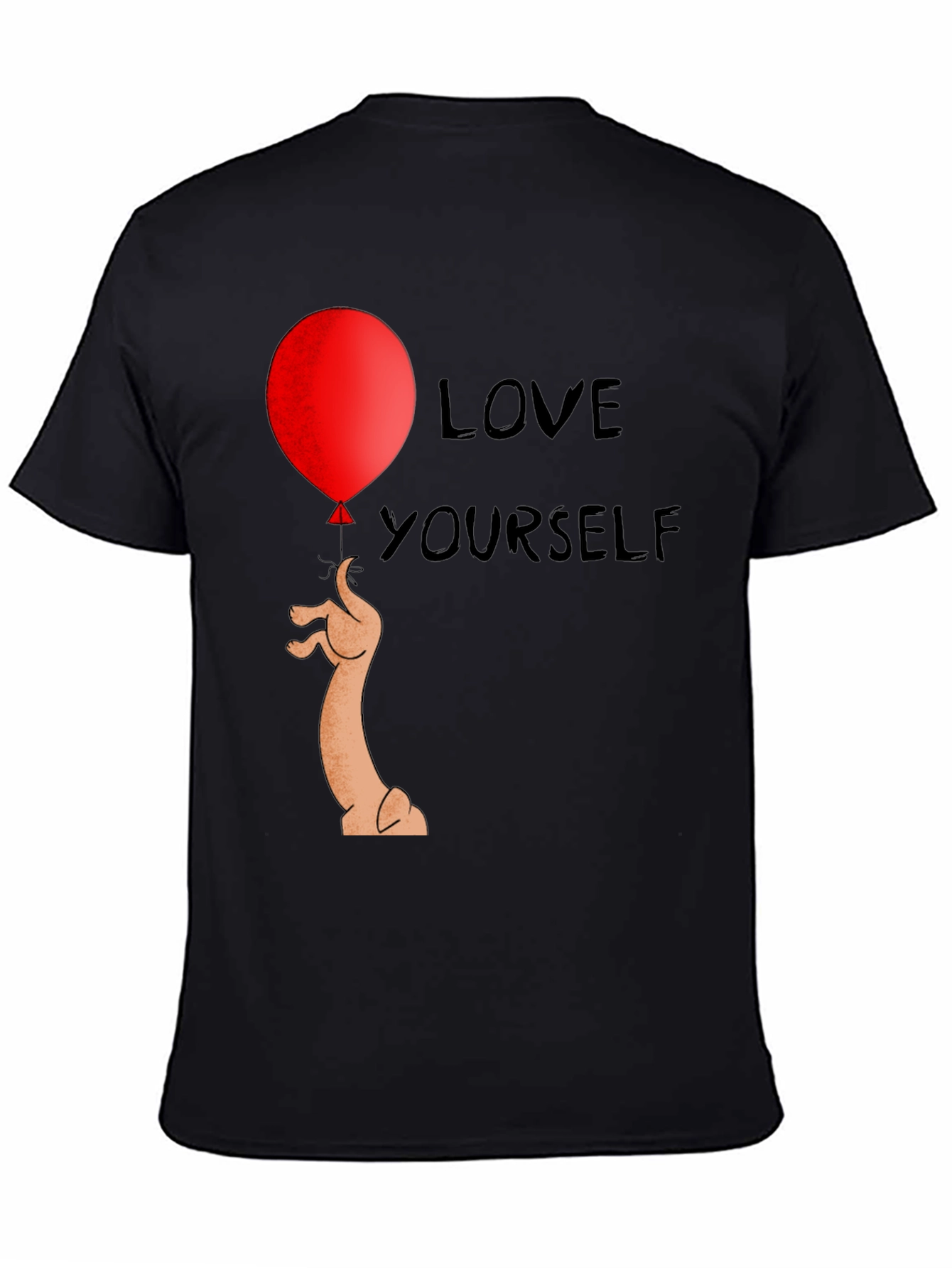 Love Yourself Black T-Shirt Balloon Dog Graphic Tee