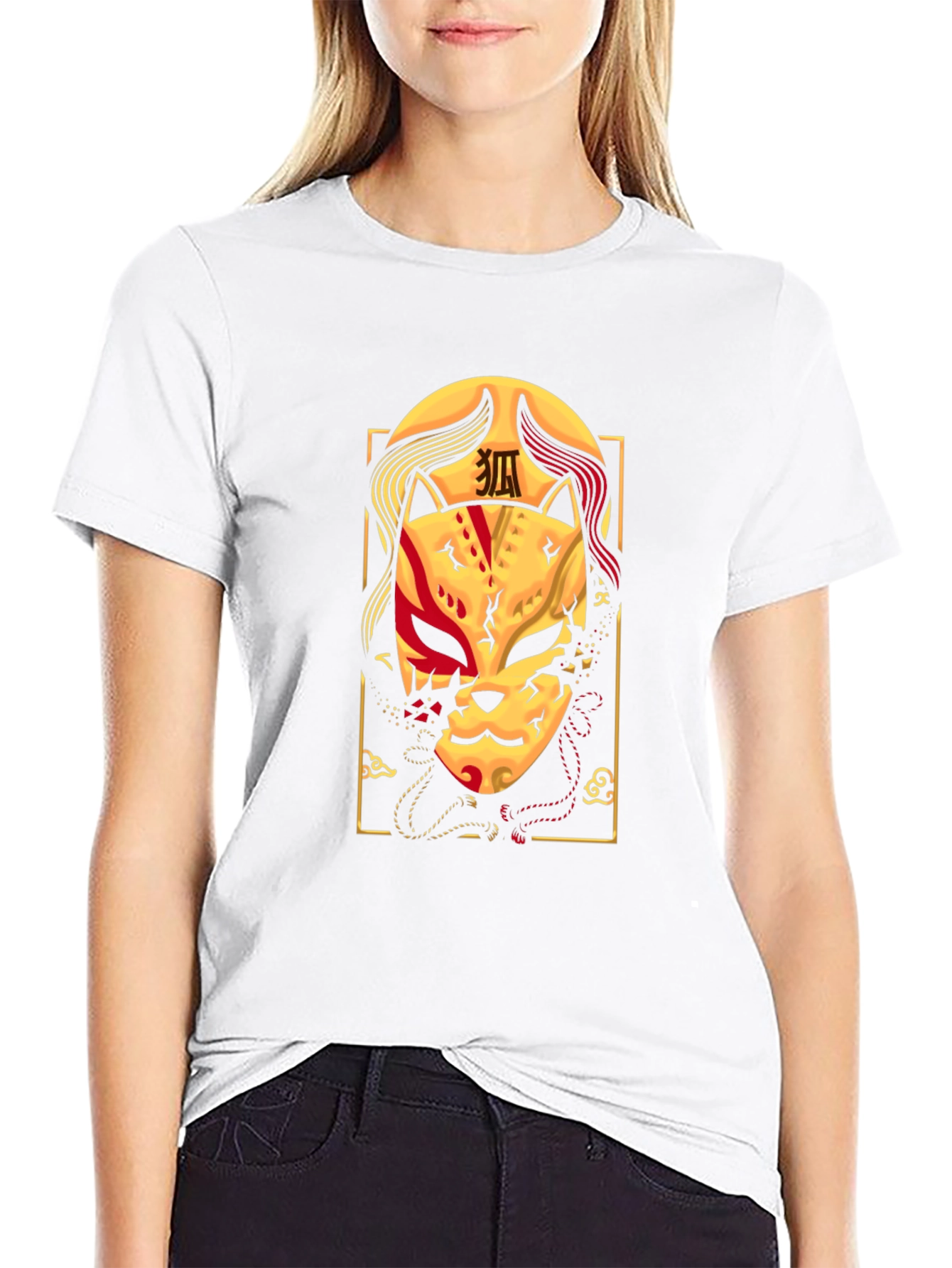 Japanese Kitsune Mask T-Shirt - Unique Graphic Tee