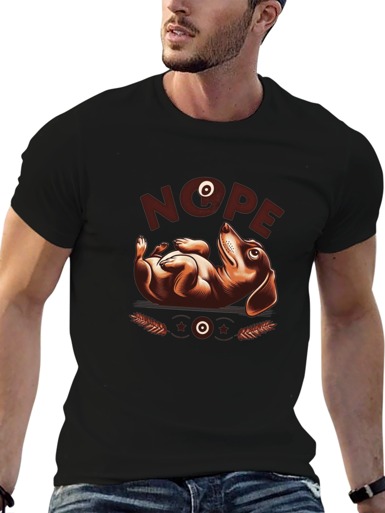 Nope Dachshund Graphic Tee - Funny Dog Lover Shirt