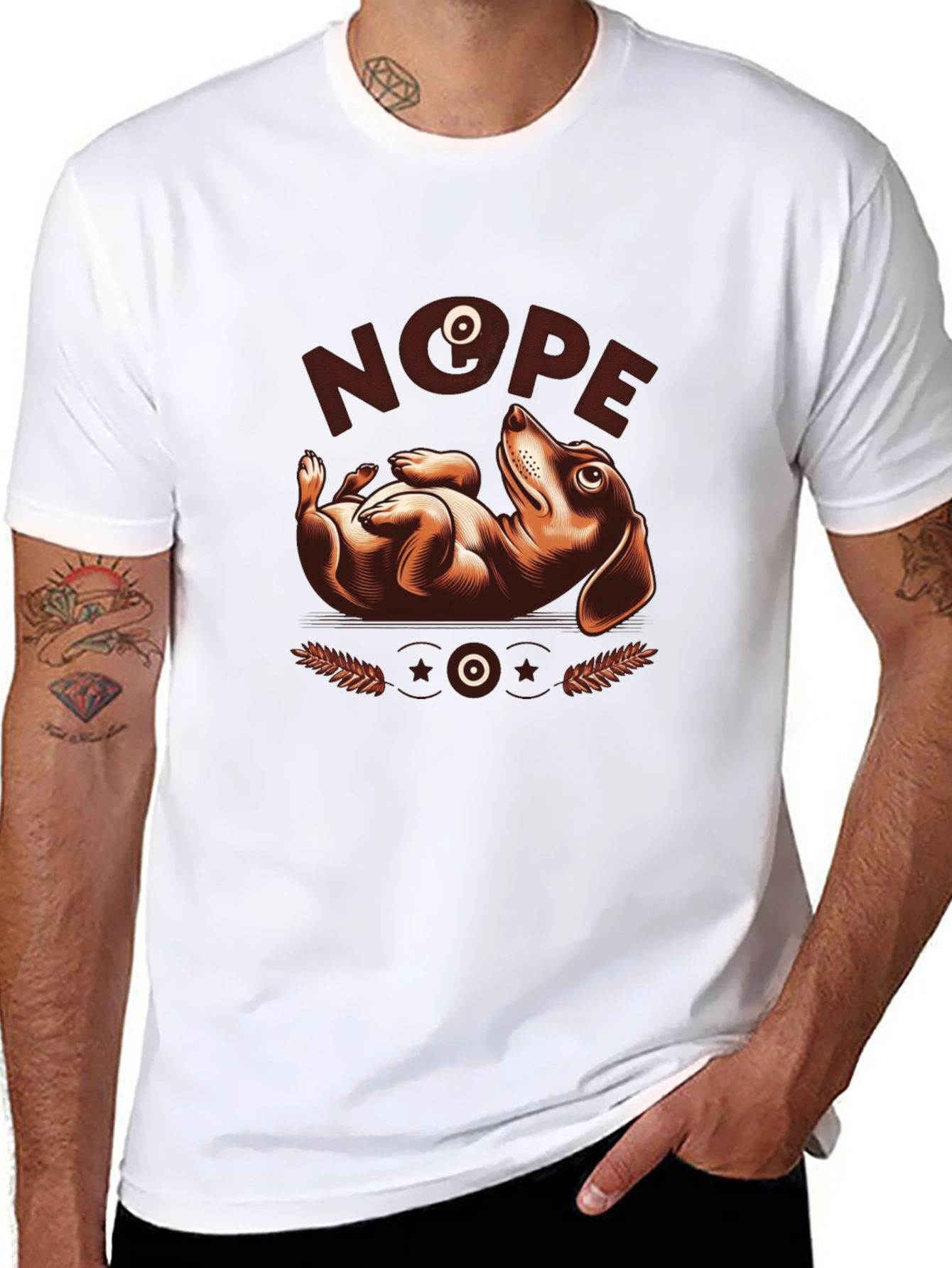 Nope Dachshund Graphic Tee - Funny Dog Lover Shirt