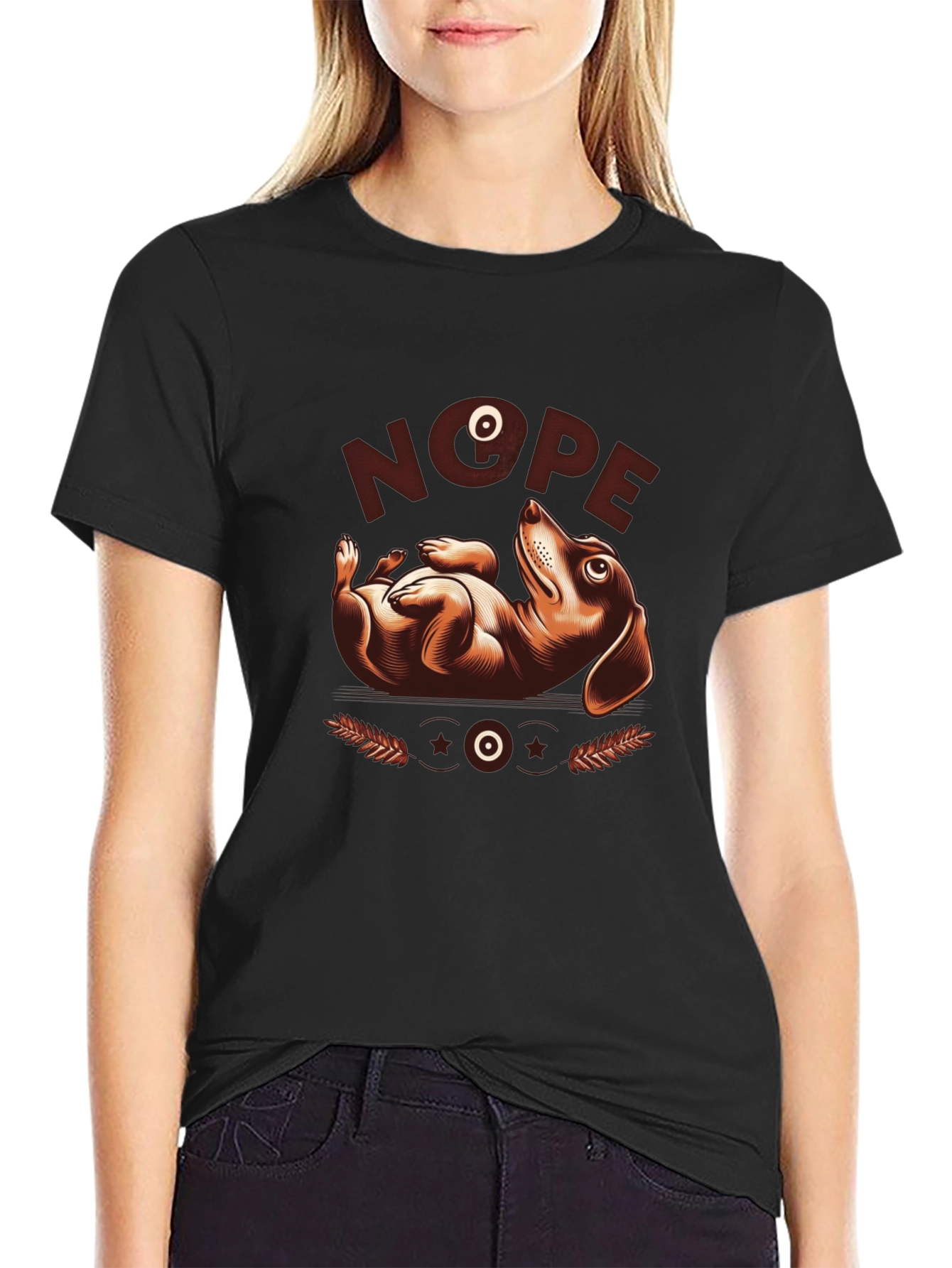 Nope Dachshund Graphic Tee - Funny Dog Lover Shirt