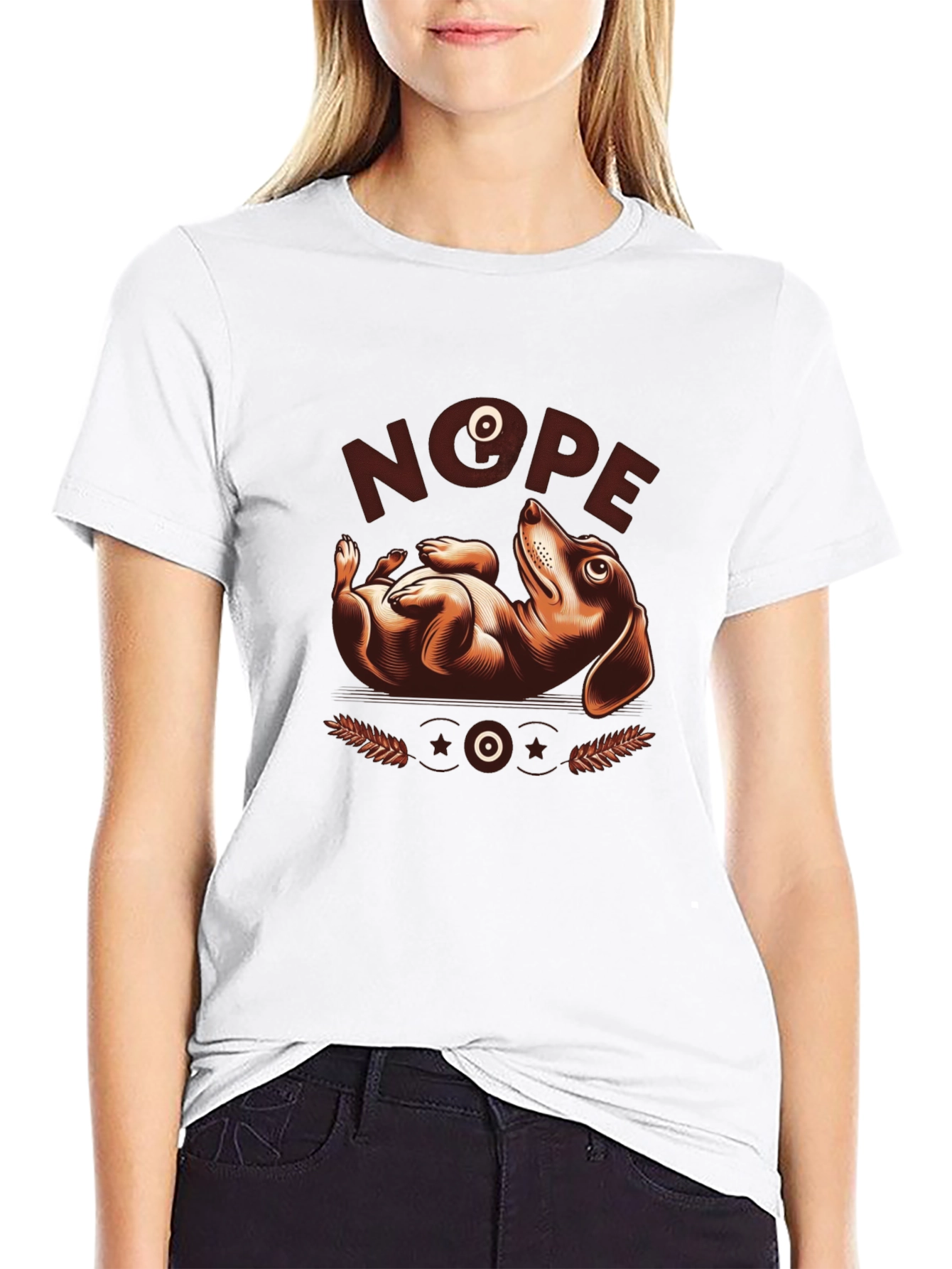 Nope Dachshund Graphic Tee - Funny Dog Lover Shirt