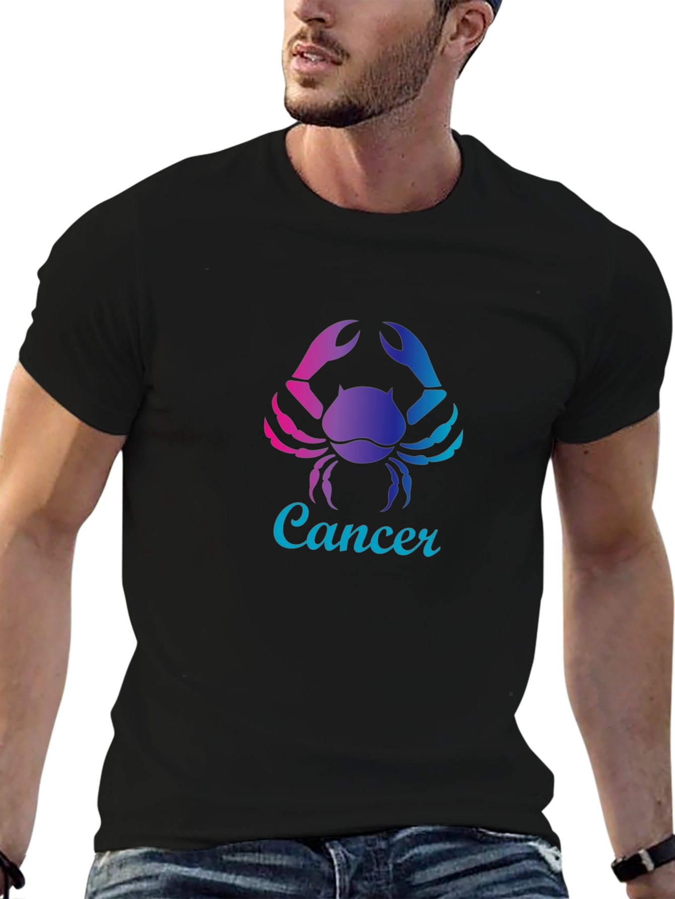 Cancer Zodiac T-Shirt - Gradient Crab Design