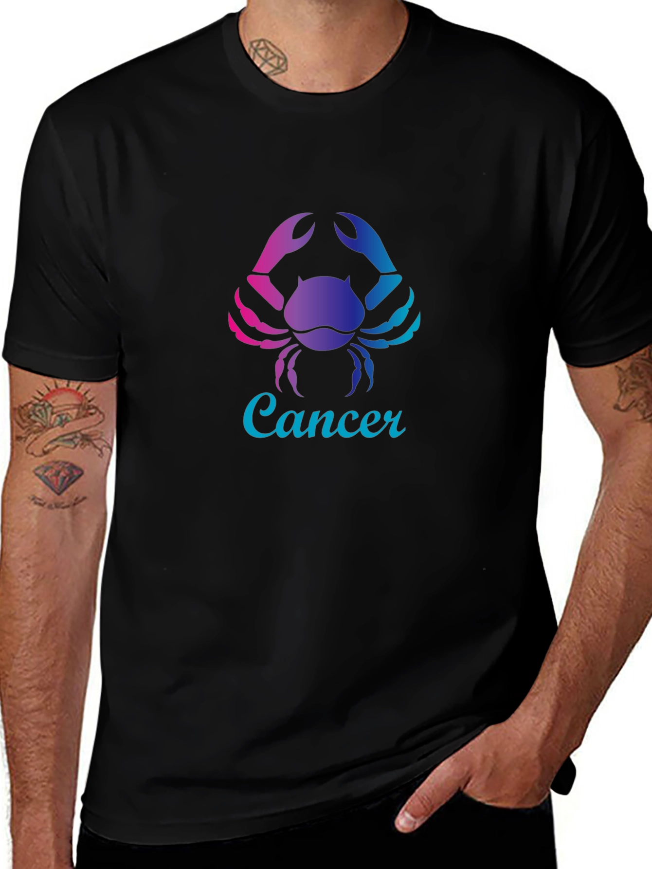 Cancer Zodiac T-Shirt - Gradient Crab Design