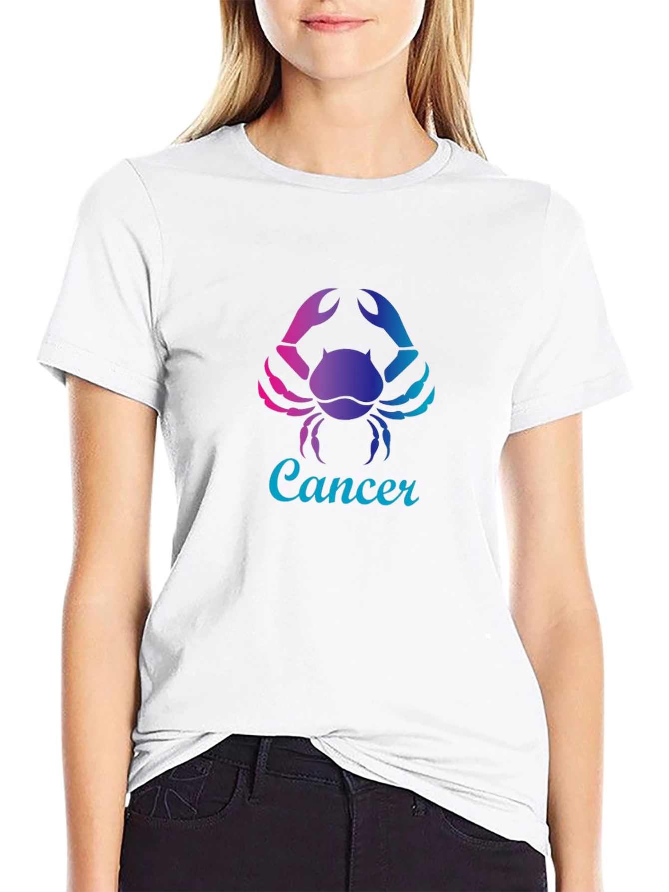 Cancer Zodiac T-Shirt - Gradient Crab Design