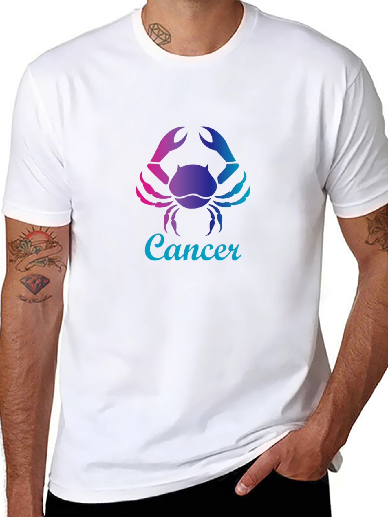 Cancer Zodiac T-Shirt - Gradient Crab Design