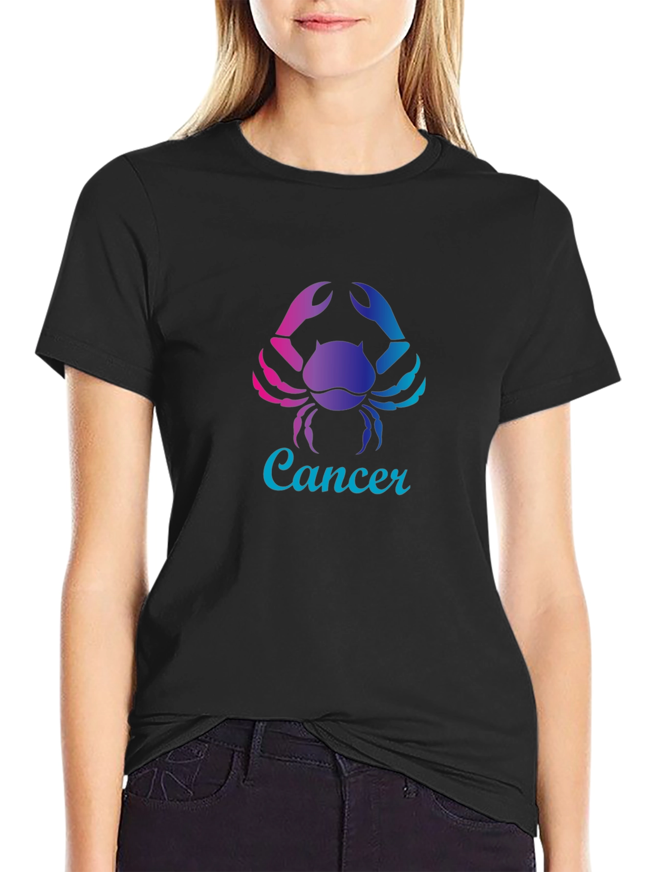 Cancer Zodiac T-Shirt - Gradient Crab Design
