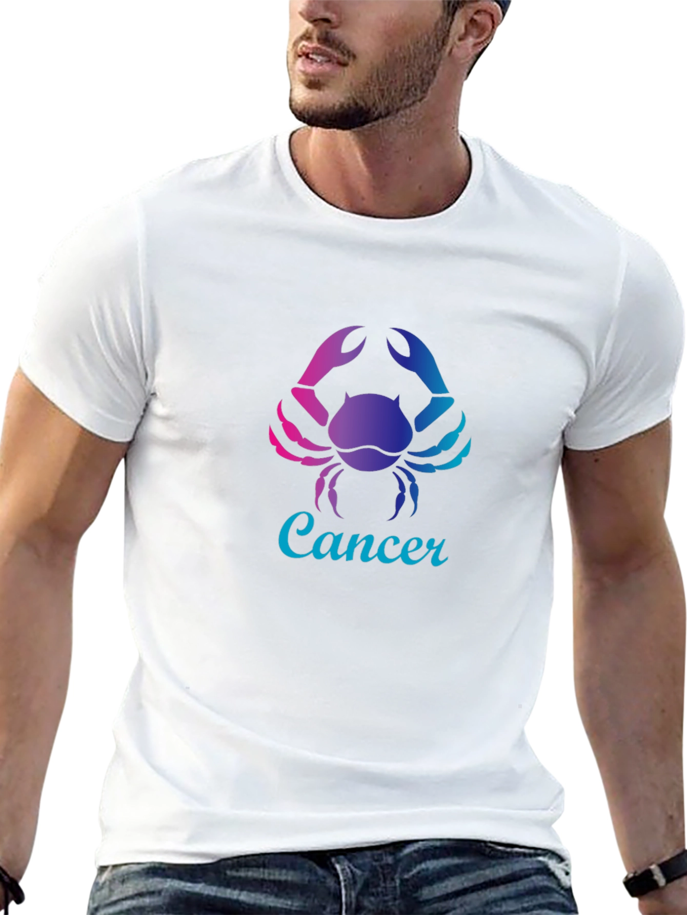 Cancer Zodiac T-Shirt - Gradient Crab Design