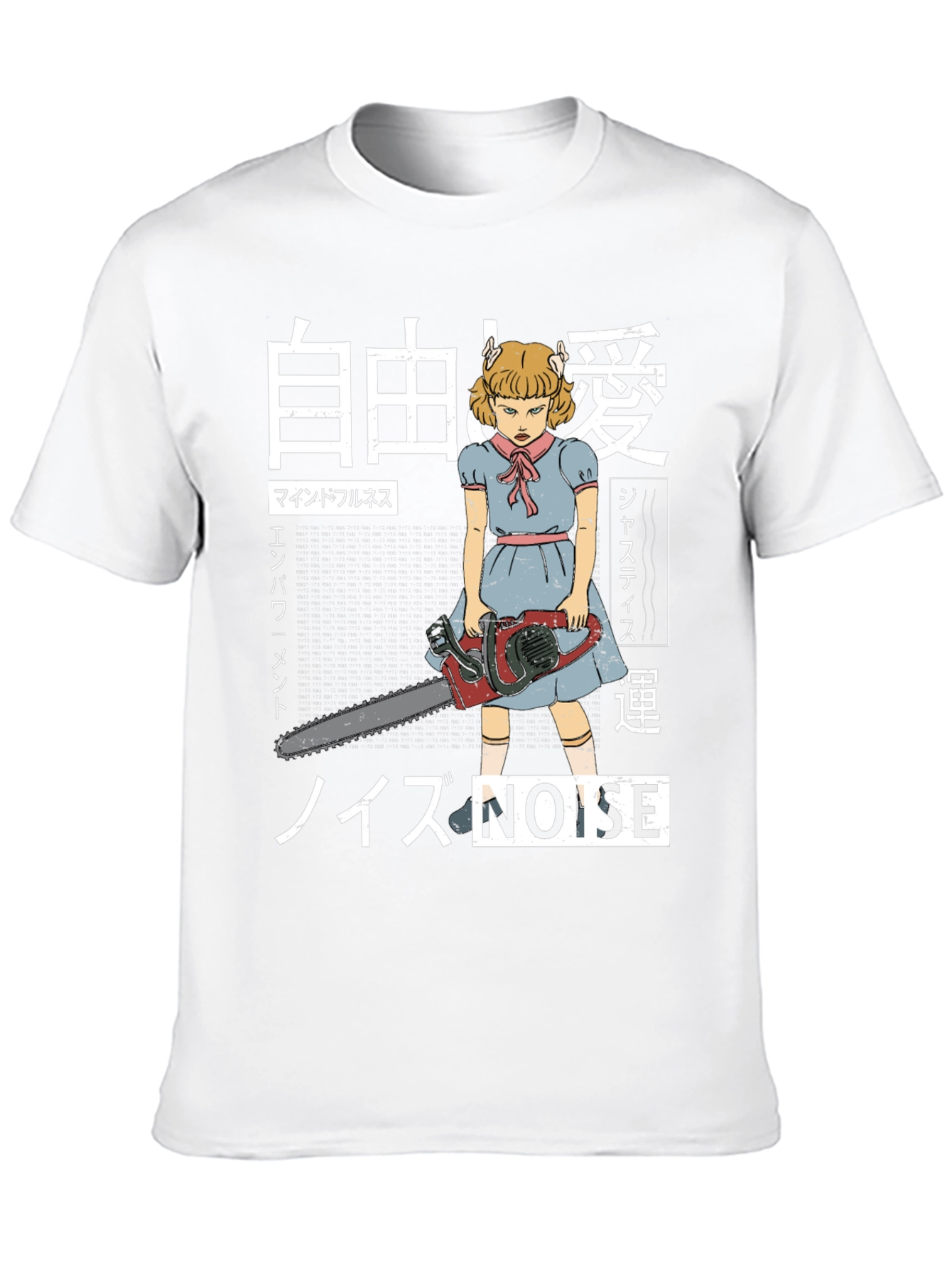 Creepy Girl Chainsaw Graphic Tee