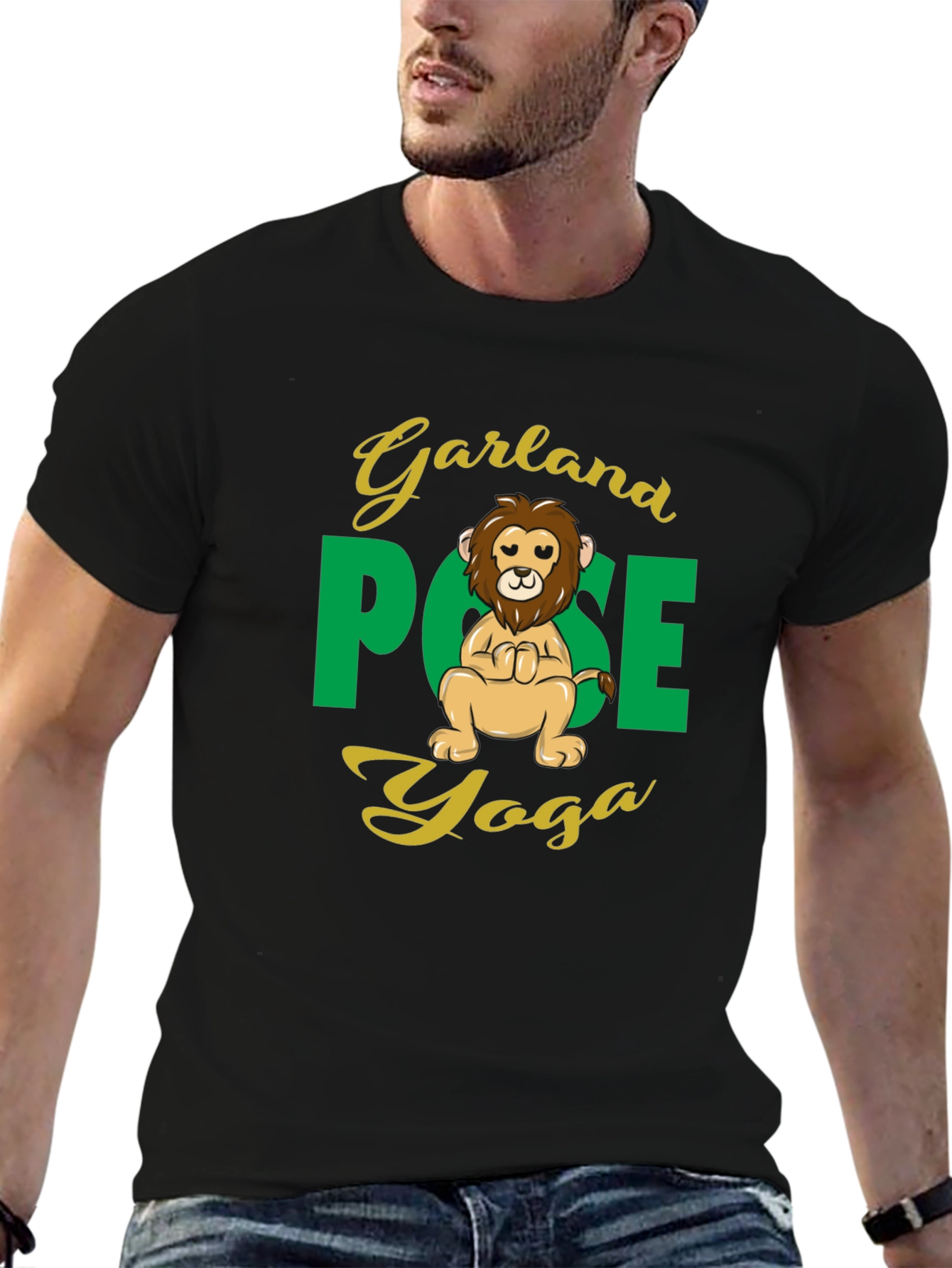 Garland Pose Yoga Lion Graphic Tee