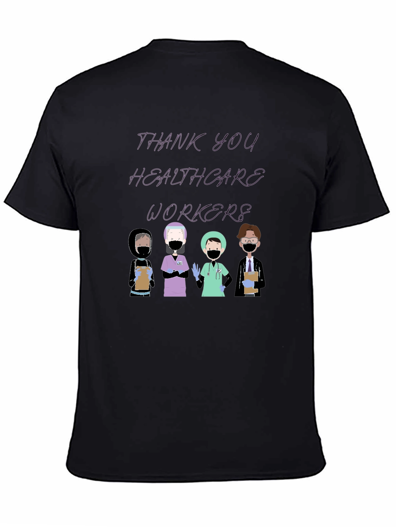 Thank You Healthcare Workers Black Graphic Tee