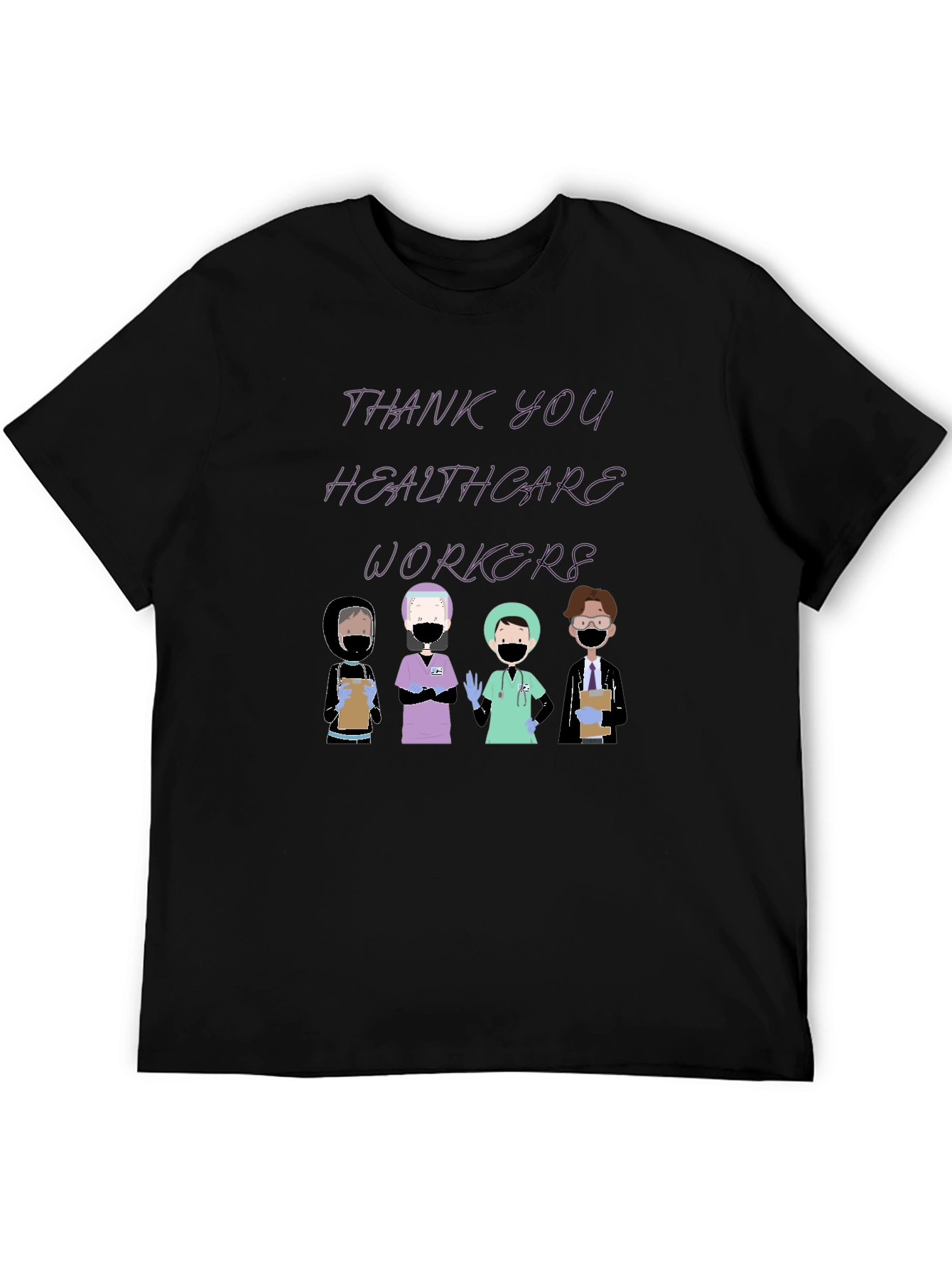 Thank You Healthcare Workers Black Graphic Tee