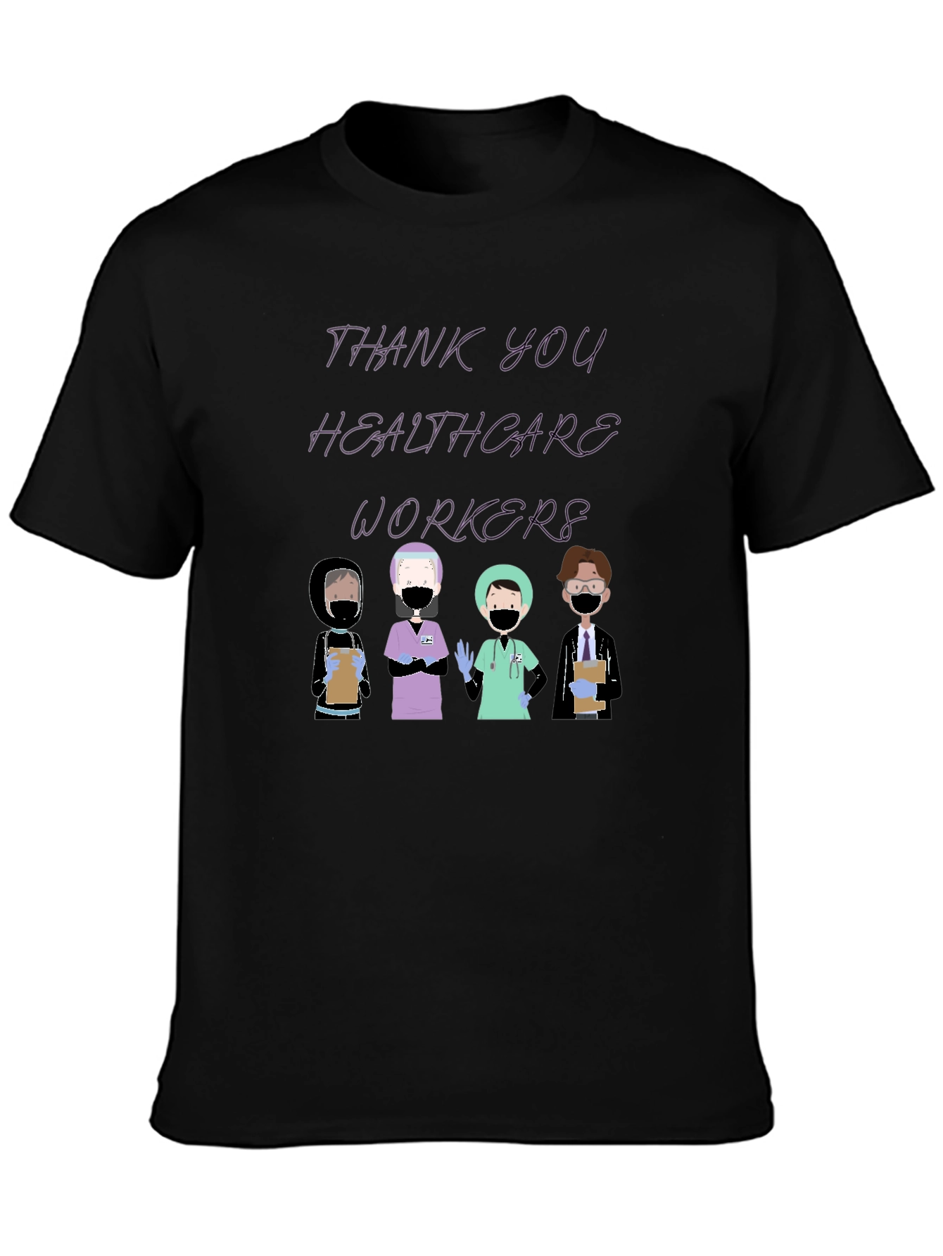 Thank You Healthcare Workers Black Graphic Tee