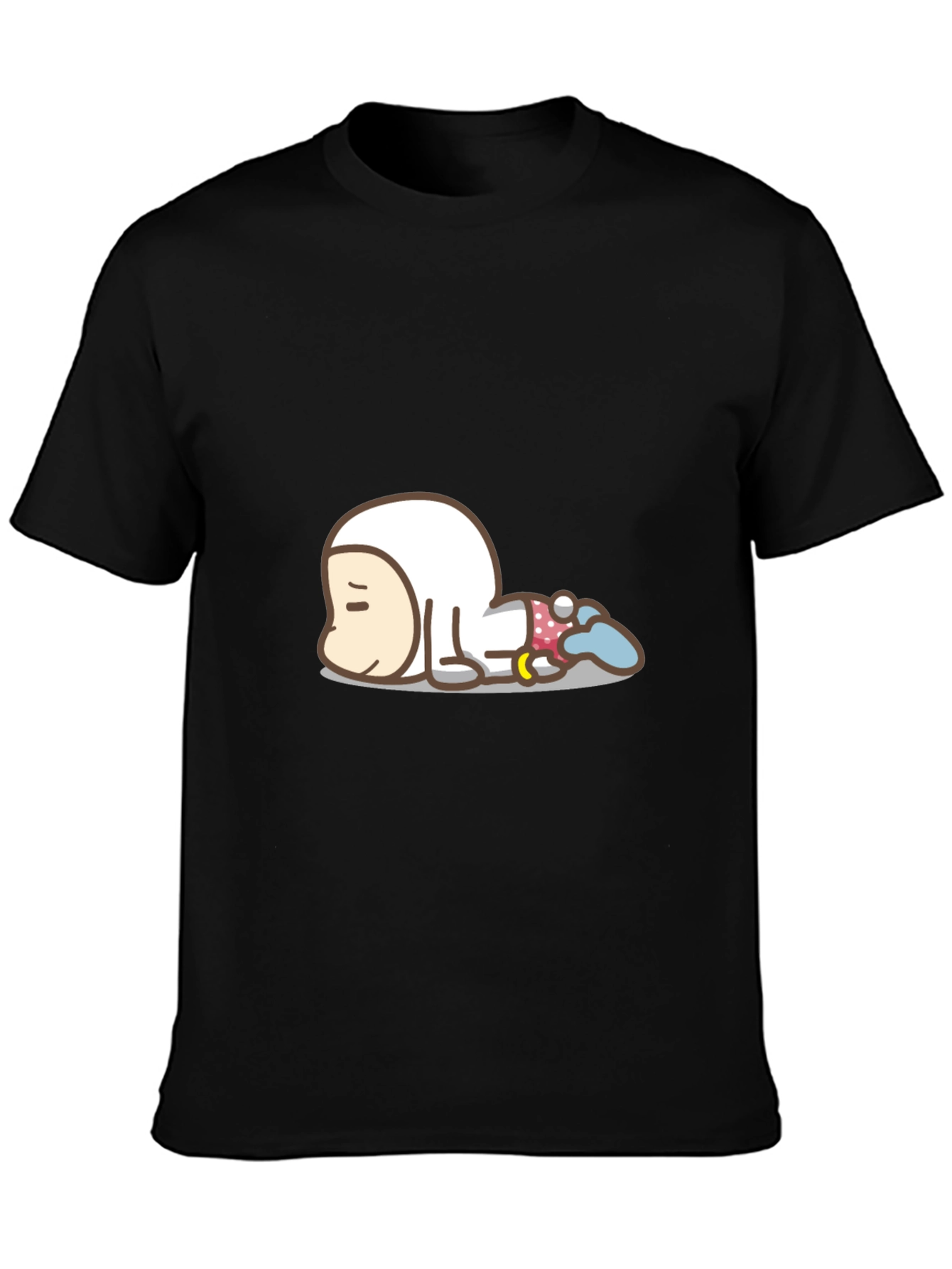 Cartoon Astronaut Graphic Black T-Shirt