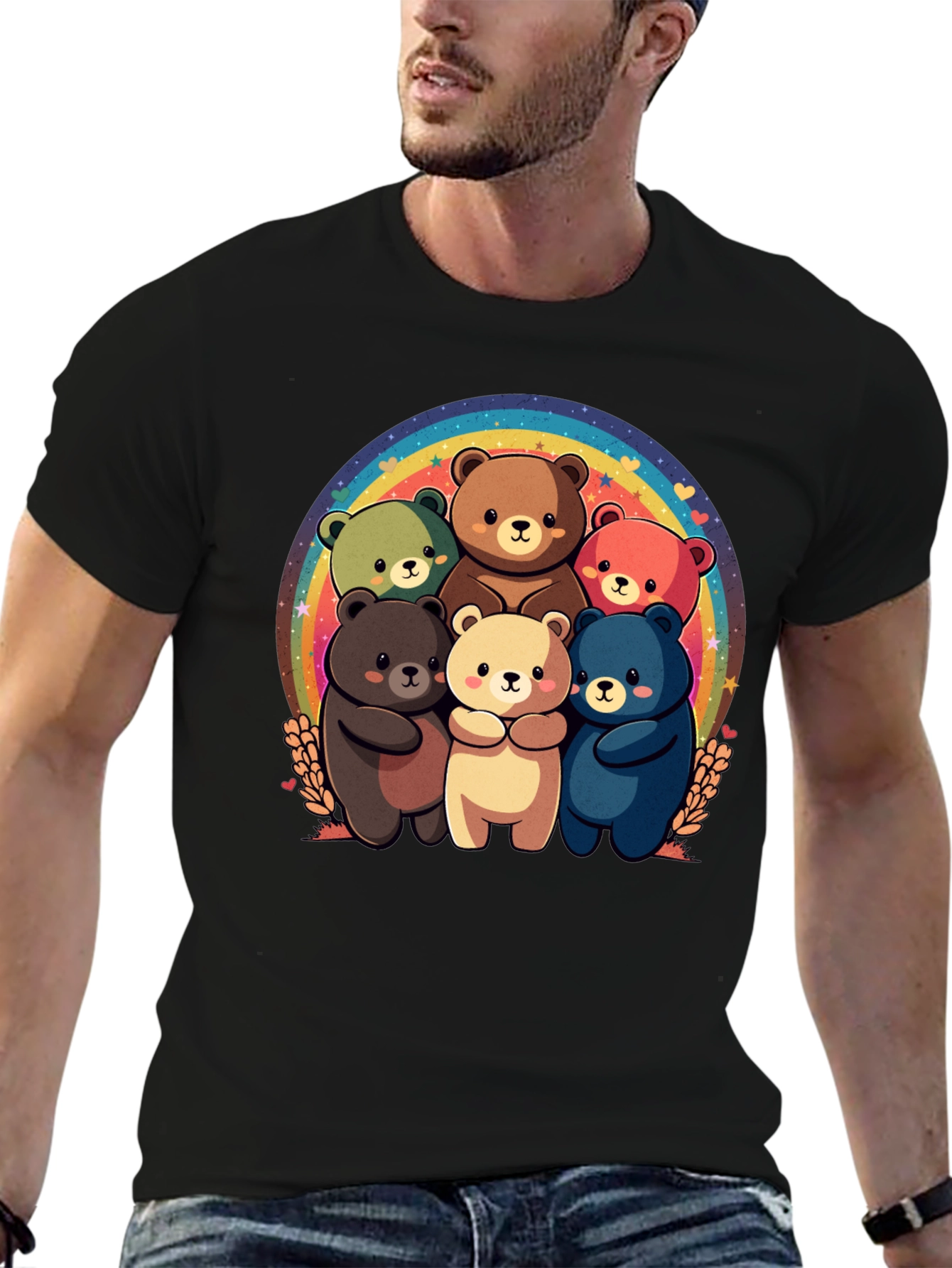 Rainbow Bear Family T-Shirt - Cute Graphic Tee