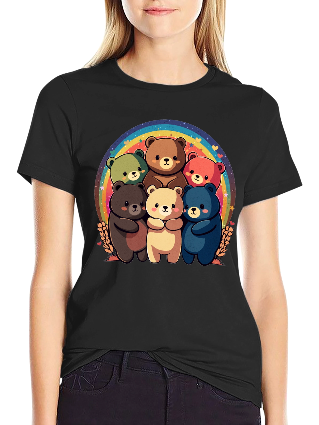 Rainbow Bear Family T-Shirt - Cute Graphic Tee
