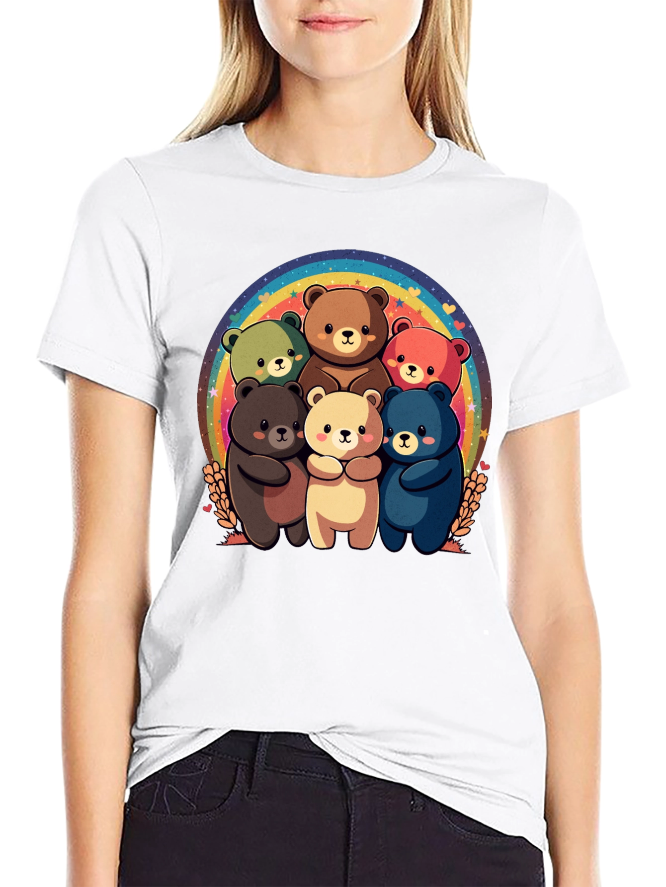 Rainbow Bear Family T-Shirt - Cute Graphic Tee