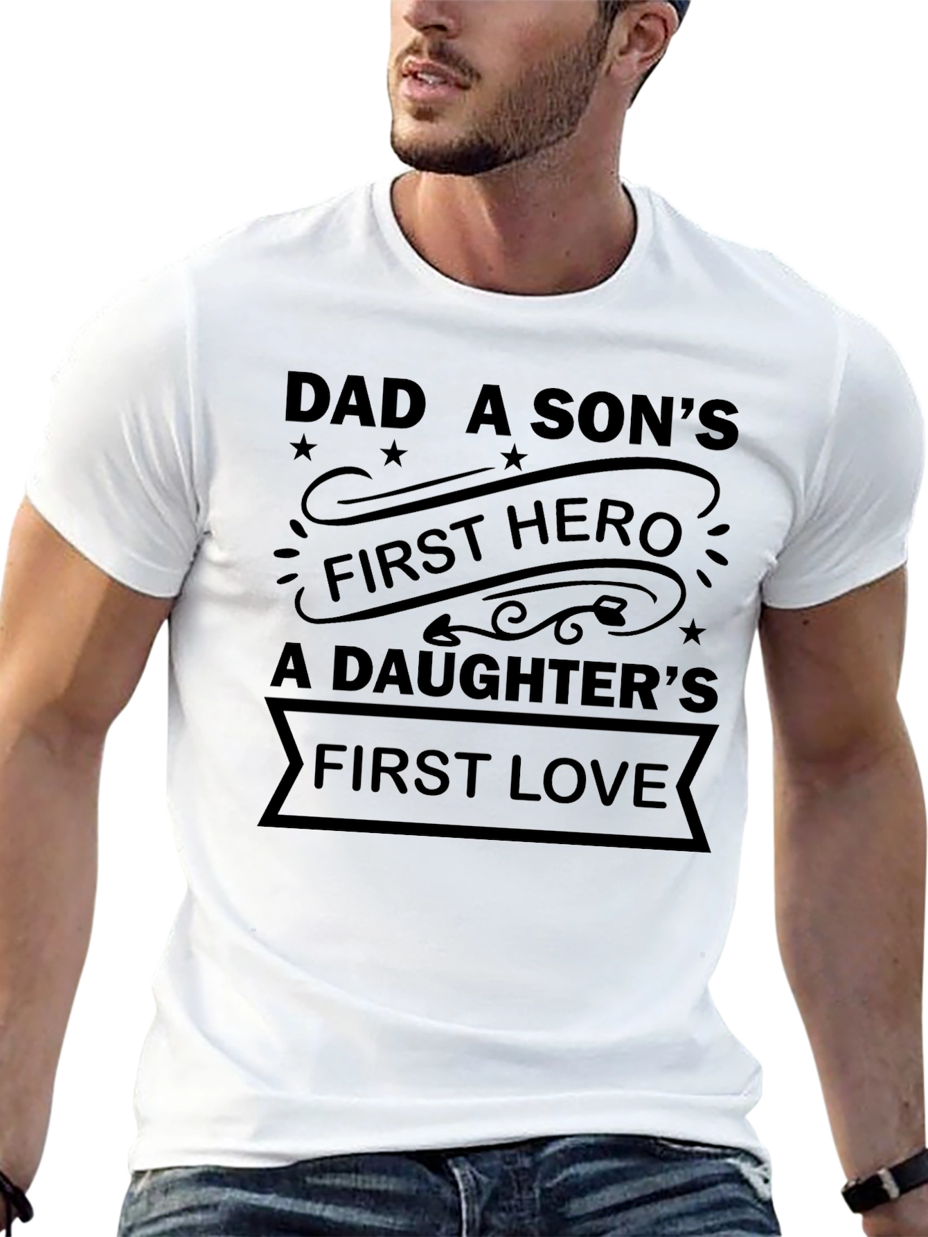 Dad A Sons First Hero T-Shirt Fathers Day Gift