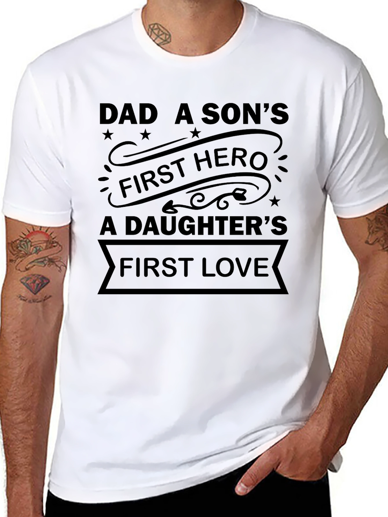 Dad A Sons First Hero T-Shirt Fathers Day Gift