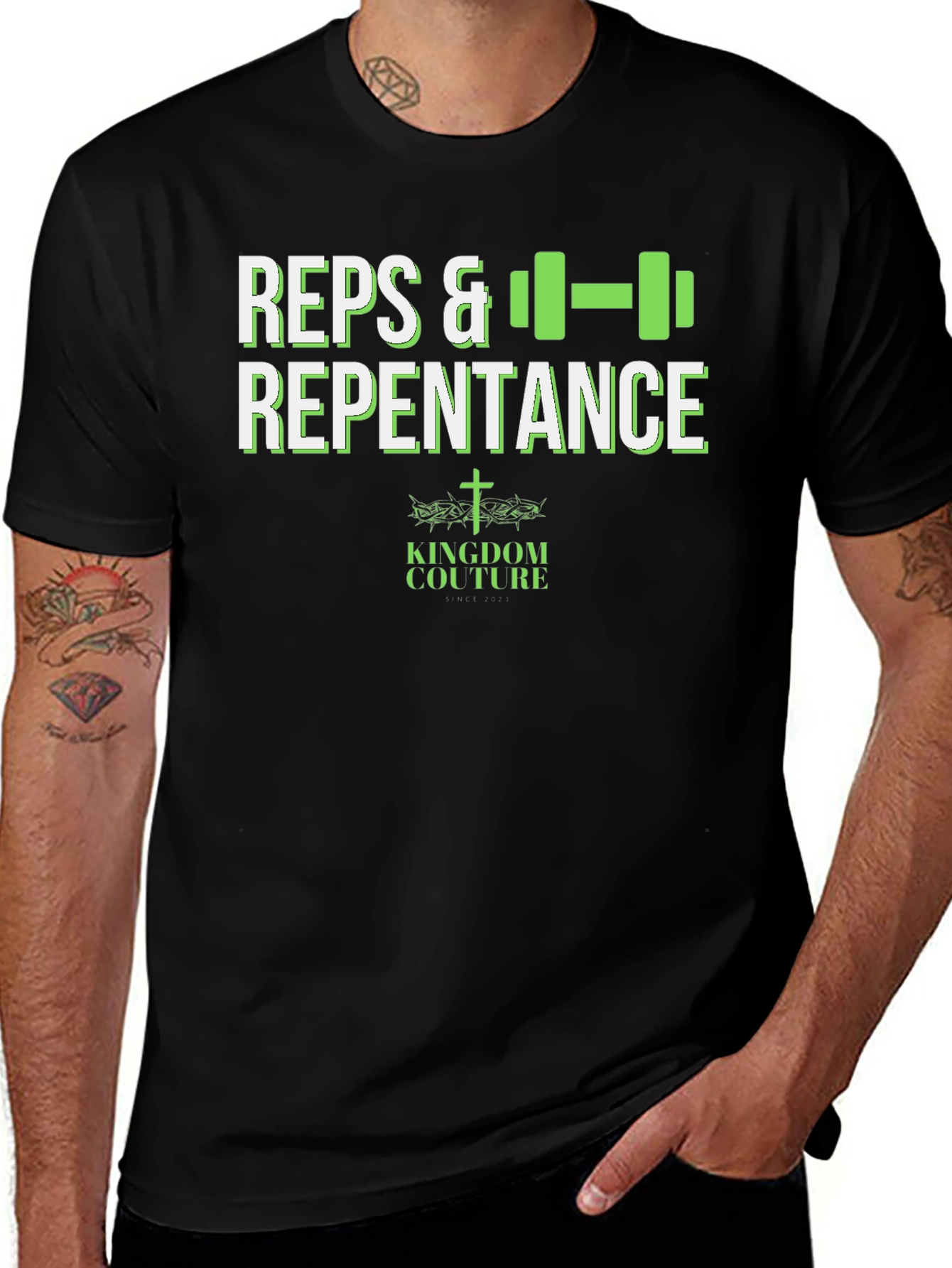 Reps & Repentance Fitness T-Shirt - Kingdom Couture