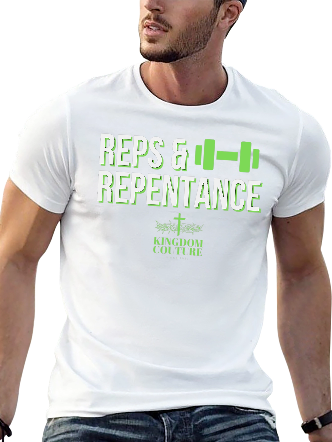 Reps & Repentance Fitness T-Shirt - Kingdom Couture