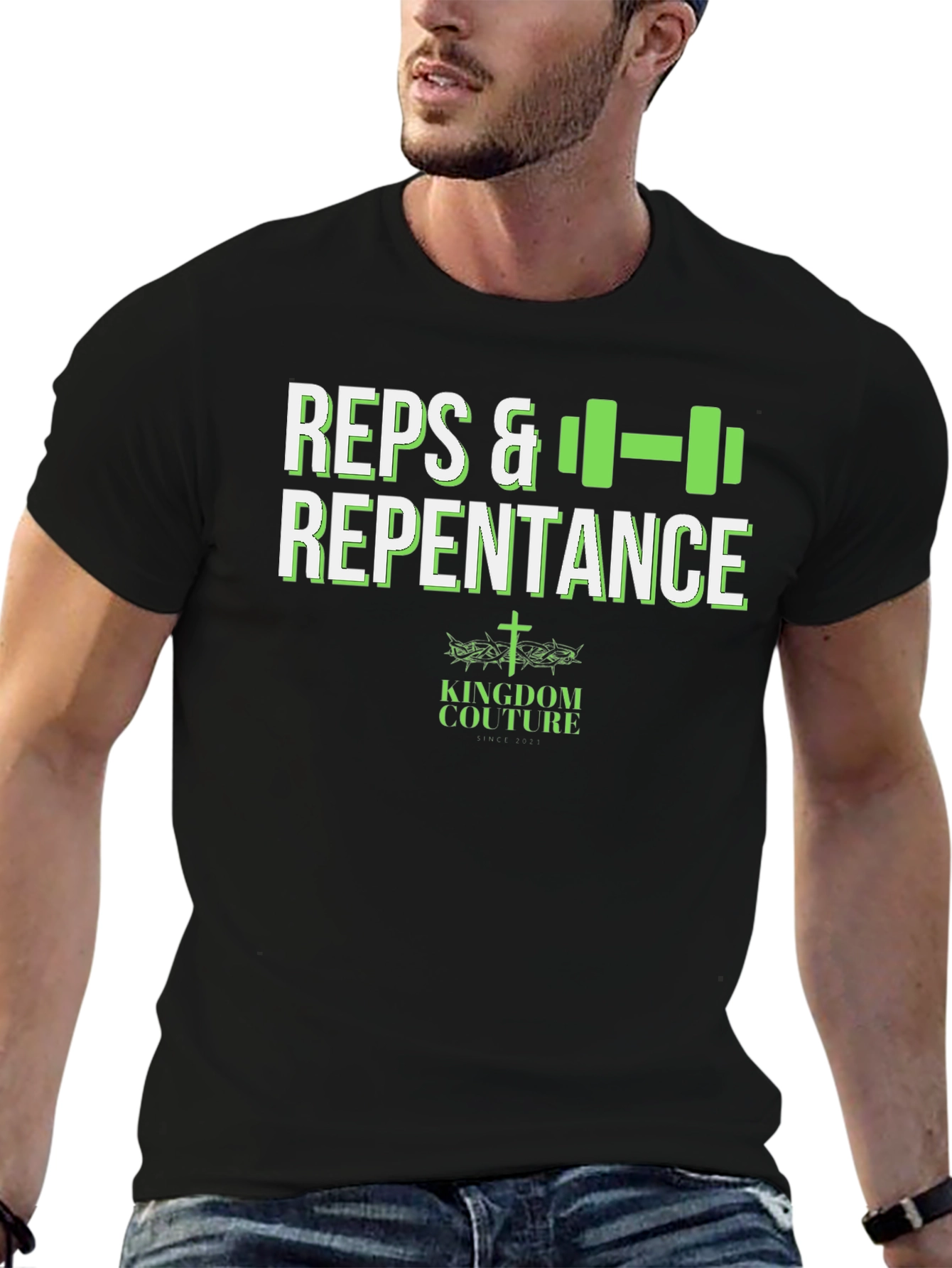Reps & Repentance Fitness T-Shirt - Kingdom Couture