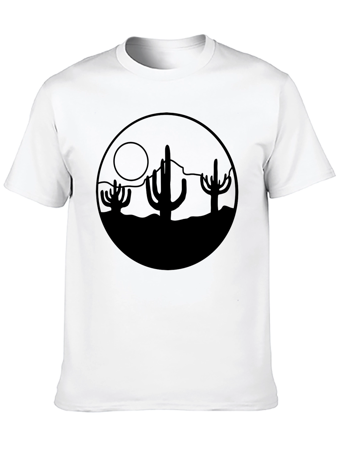 Desert Cactus Graphic Black T-Shirt
