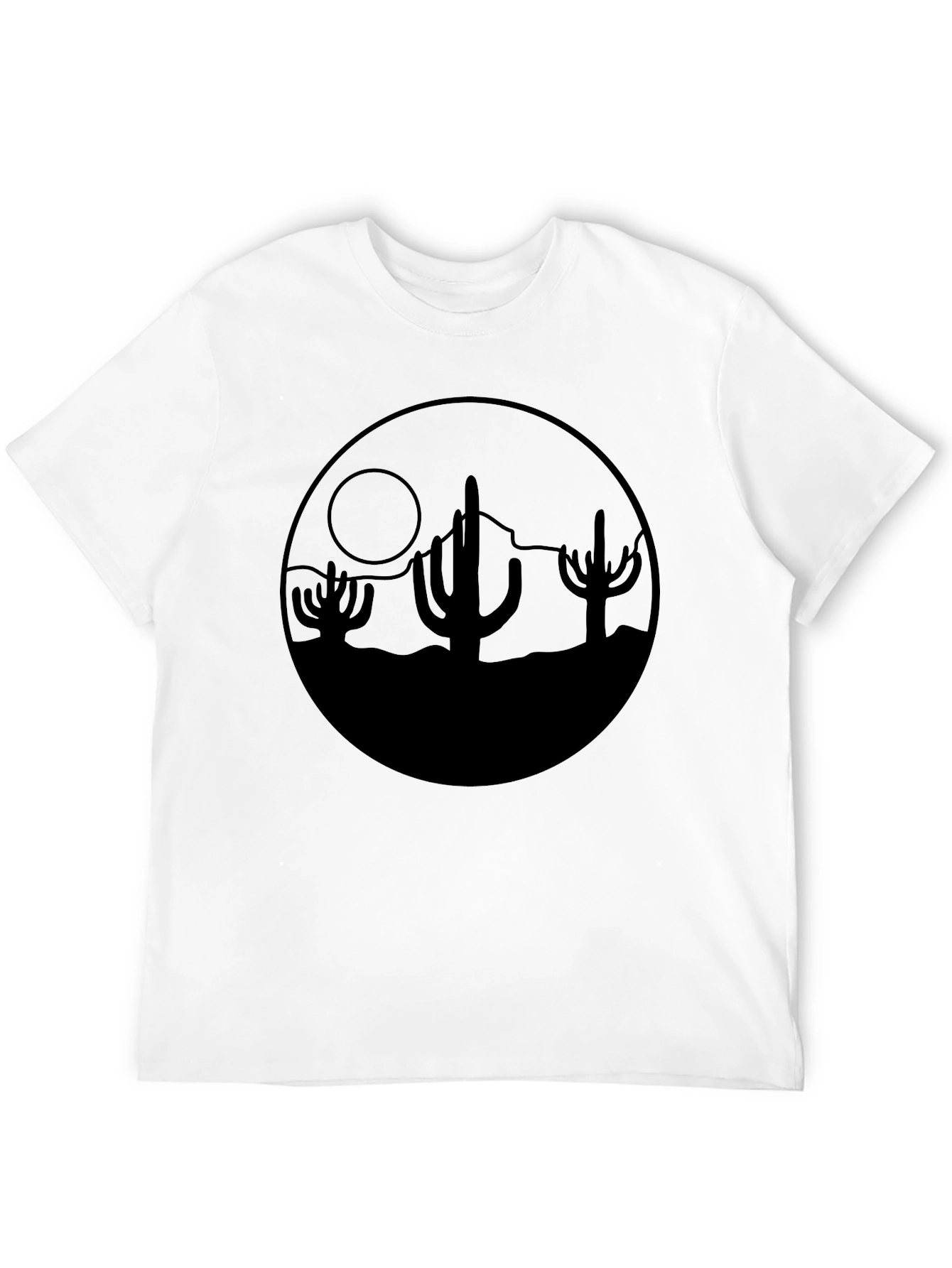 Desert Cactus Graphic Black T-Shirt