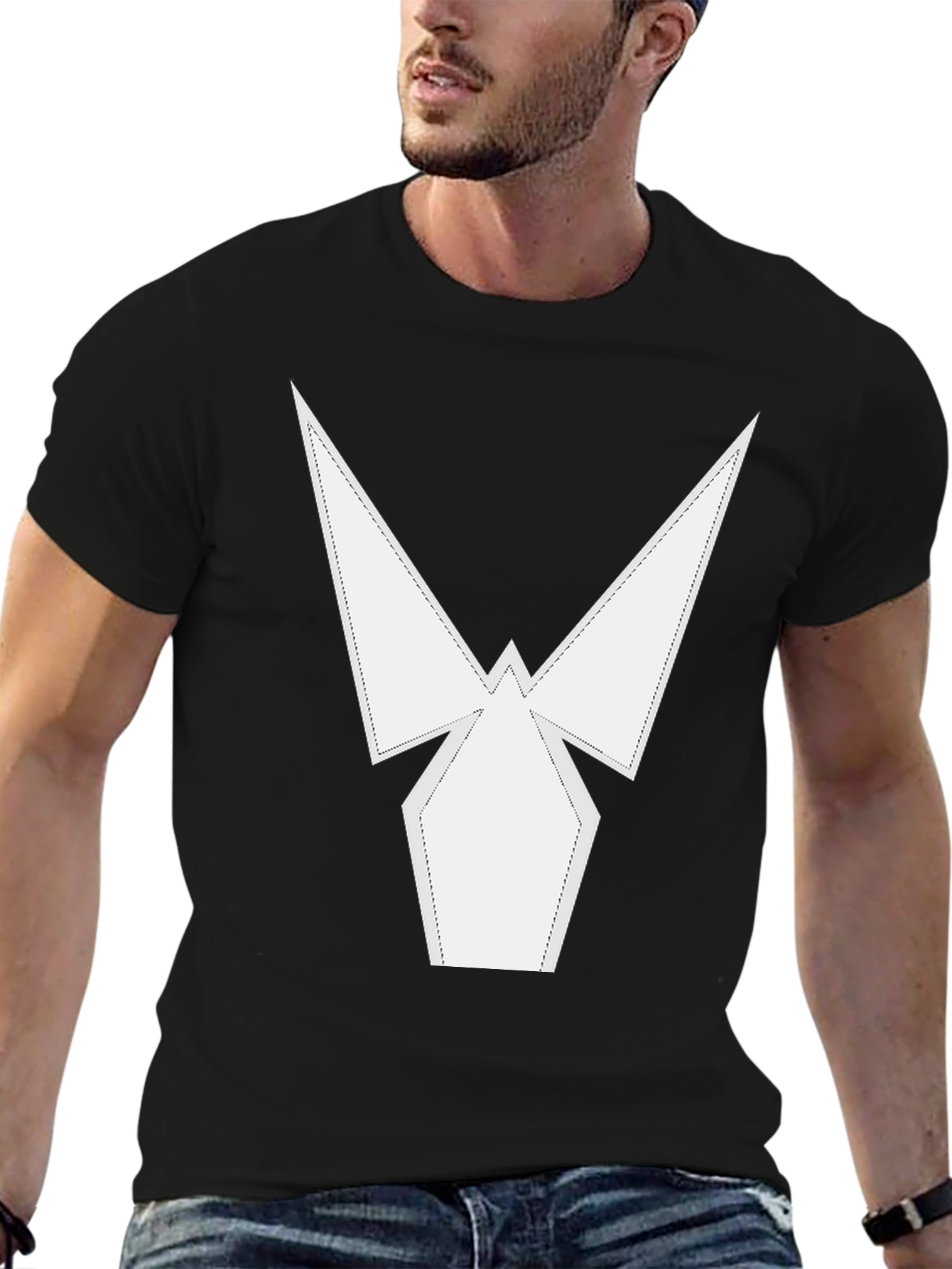 Geometric Design Black T-Shirt