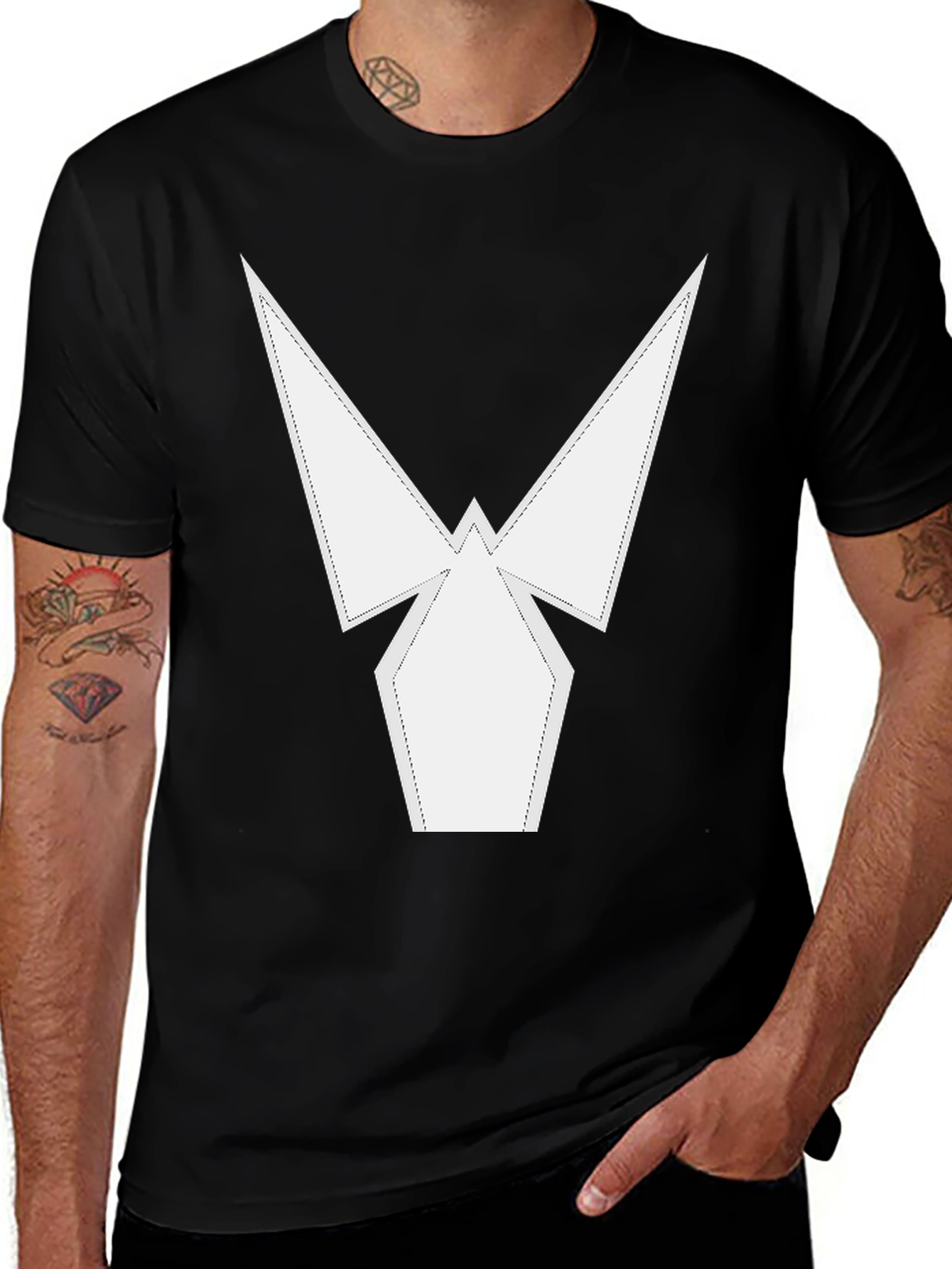 Geometric Design Black T-Shirt