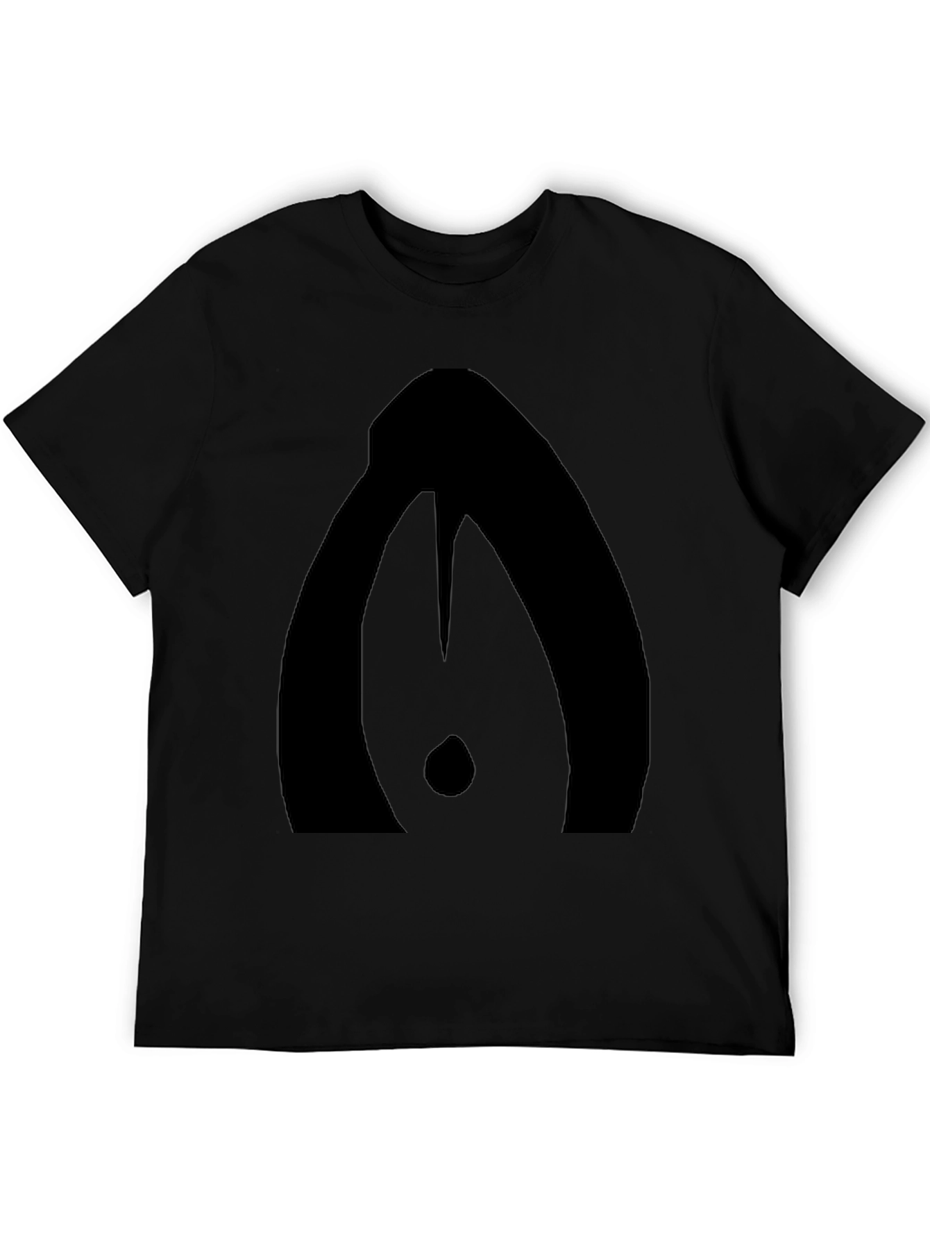 Modern Abstract Graphic Print Black T-Shirt