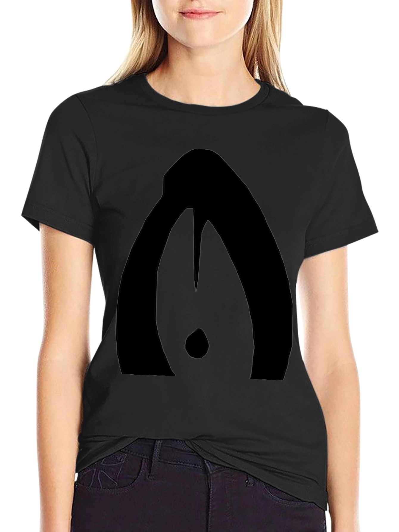 Modern Abstract Graphic Print Black T-Shirt