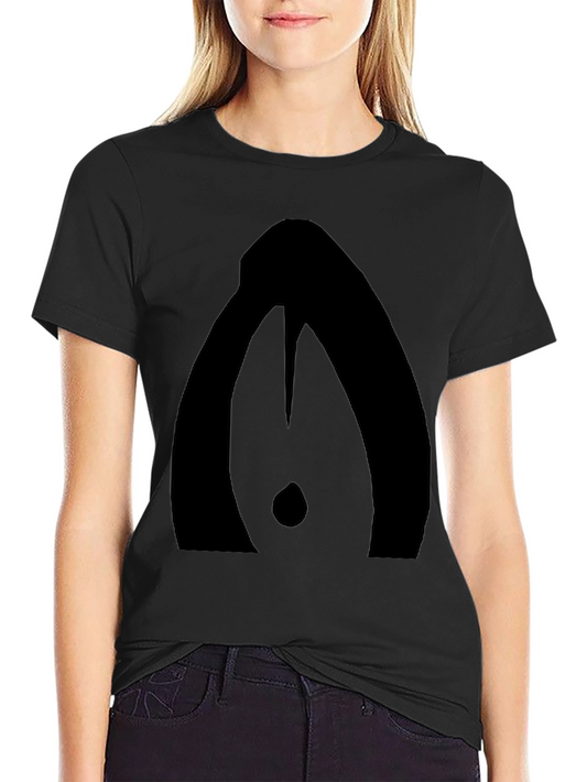 Modern Abstract Graphic Print Black T-Shirt
